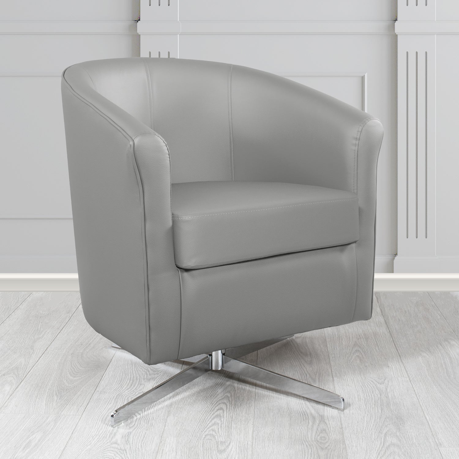 Cannes Swivel Tub Chair in Chieftain Fabrics Just Colour Crib 5 Faux Leather