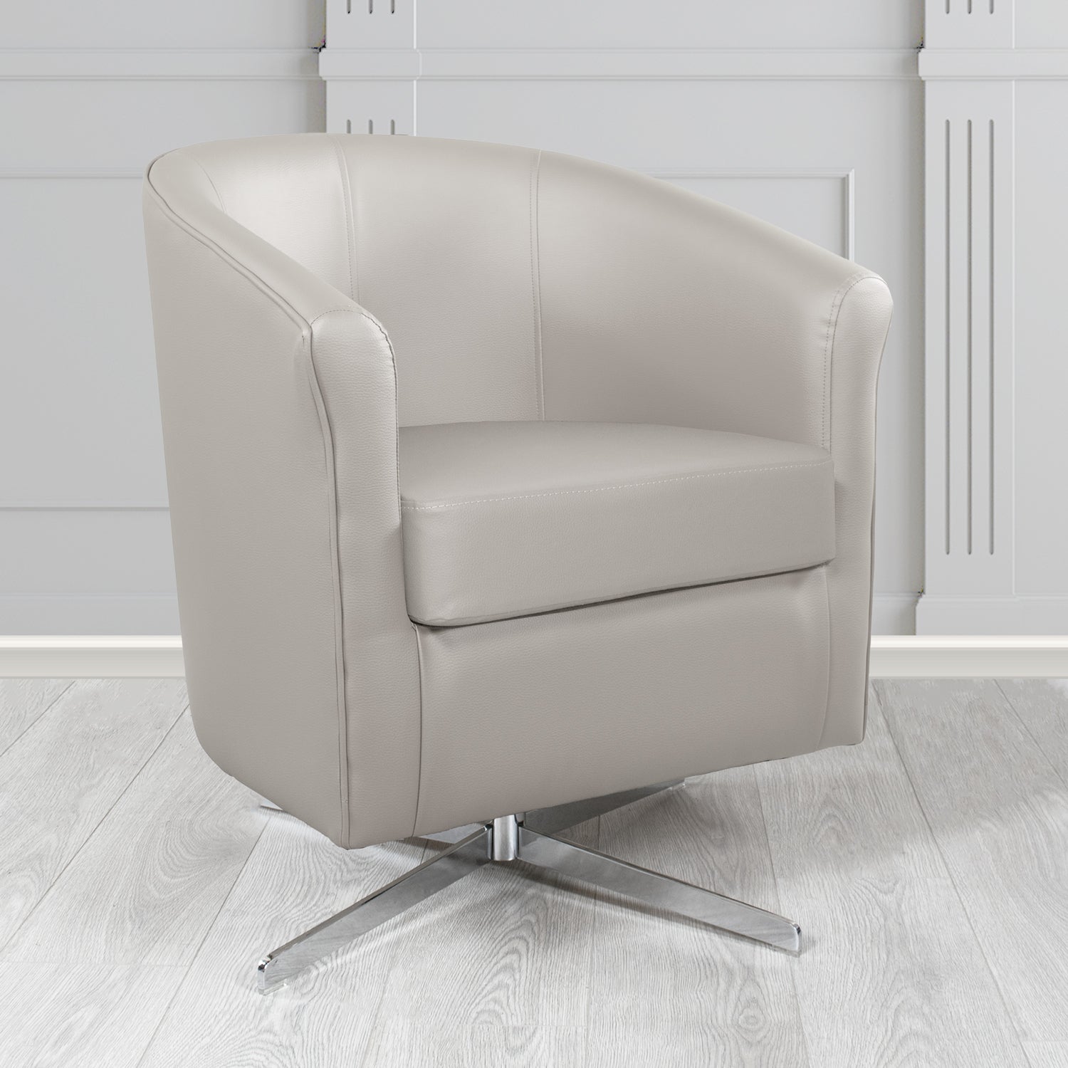 Cannes Swivel Tub Chair in Chieftain Fabrics Just Colour Crib 5 Faux Leather