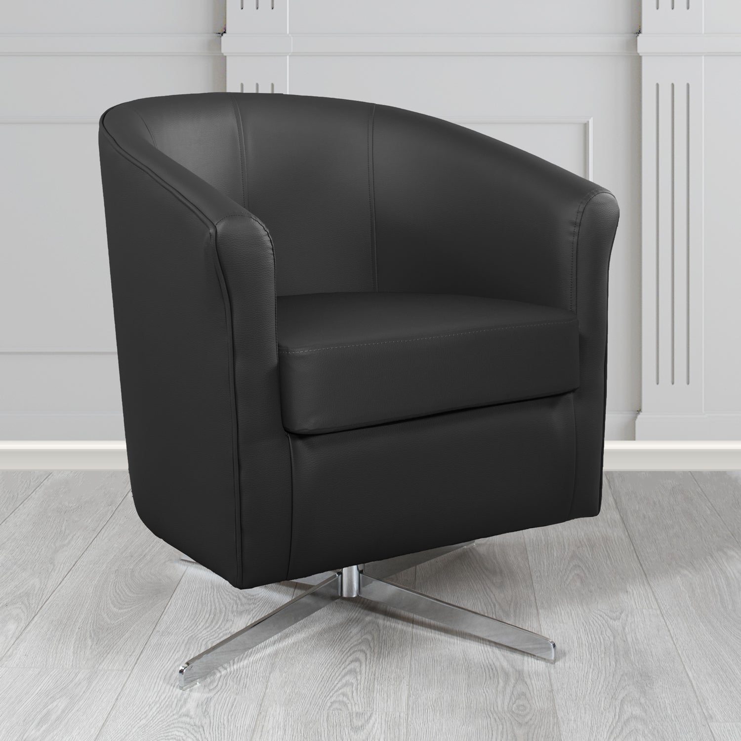 Cannes Swivel Tub Chair in Madrid Faux Leather