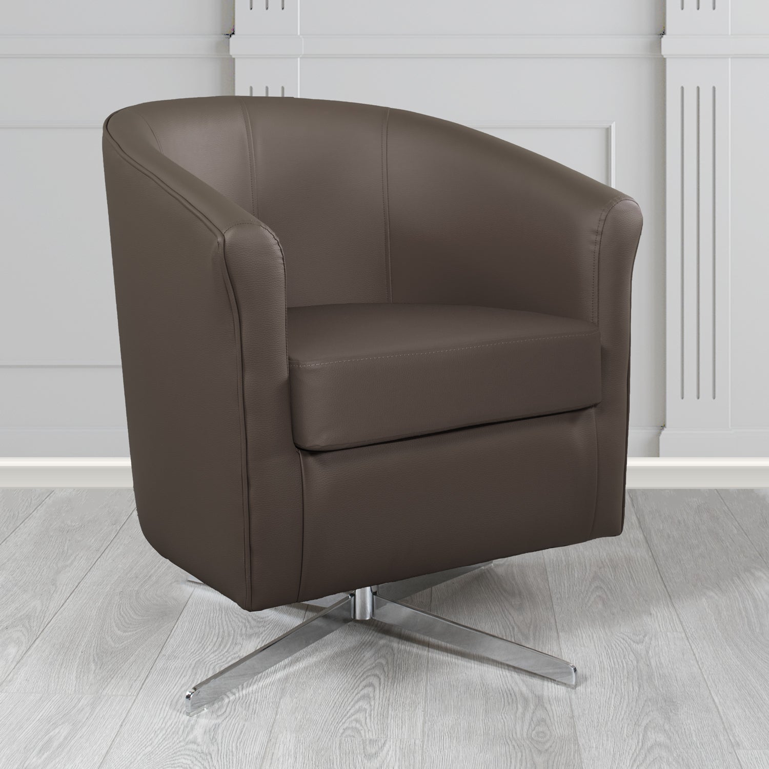 Cannes Swivel Tub Chair in Madrid Faux Leather