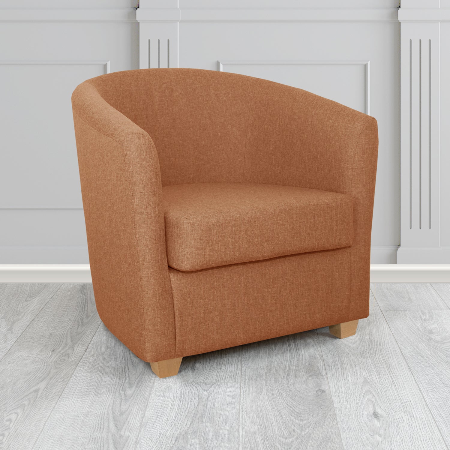 Cannes Tub Chair in Mark Alexander Heritage Crib 5 Linen Fabric