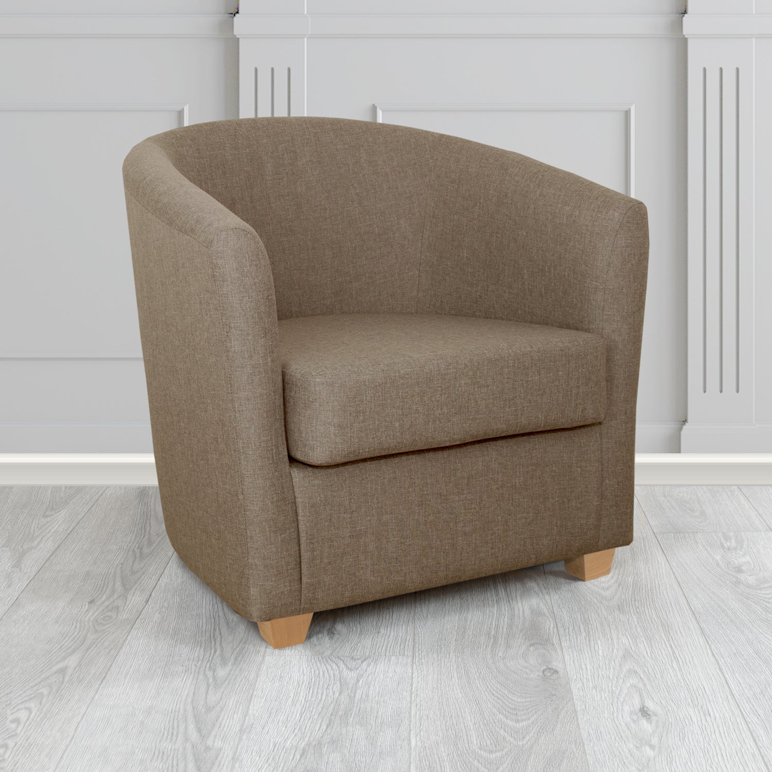 Cannes Tub Chair in Mark Alexander Heritage Crib 5 Linen Fabric