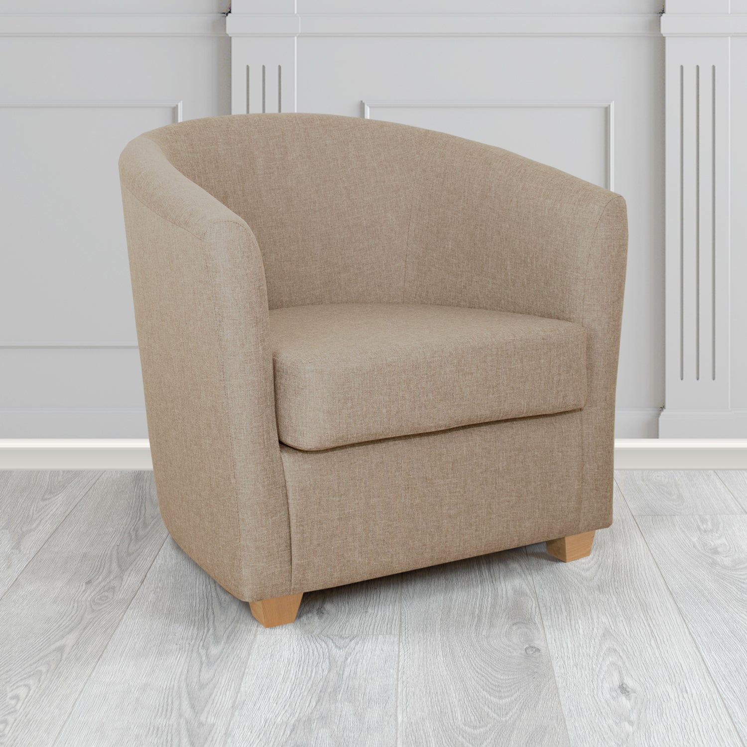 Cannes Tub Chair in Mark Alexander Heritage Crib 5 Linen Fabric