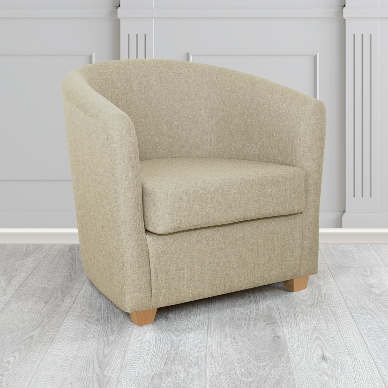 Cannes Tub Chair in Mark Alexander Heritage Crib 5 Linen Fabric