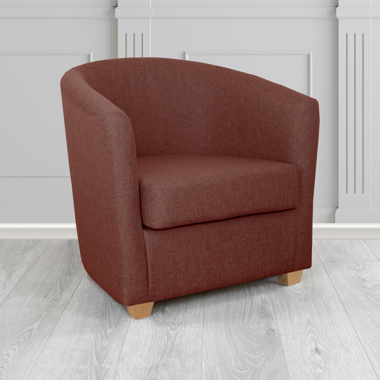 Cannes Tub Chair in Mark Alexander Heritage Crib 5 Linen Fabric