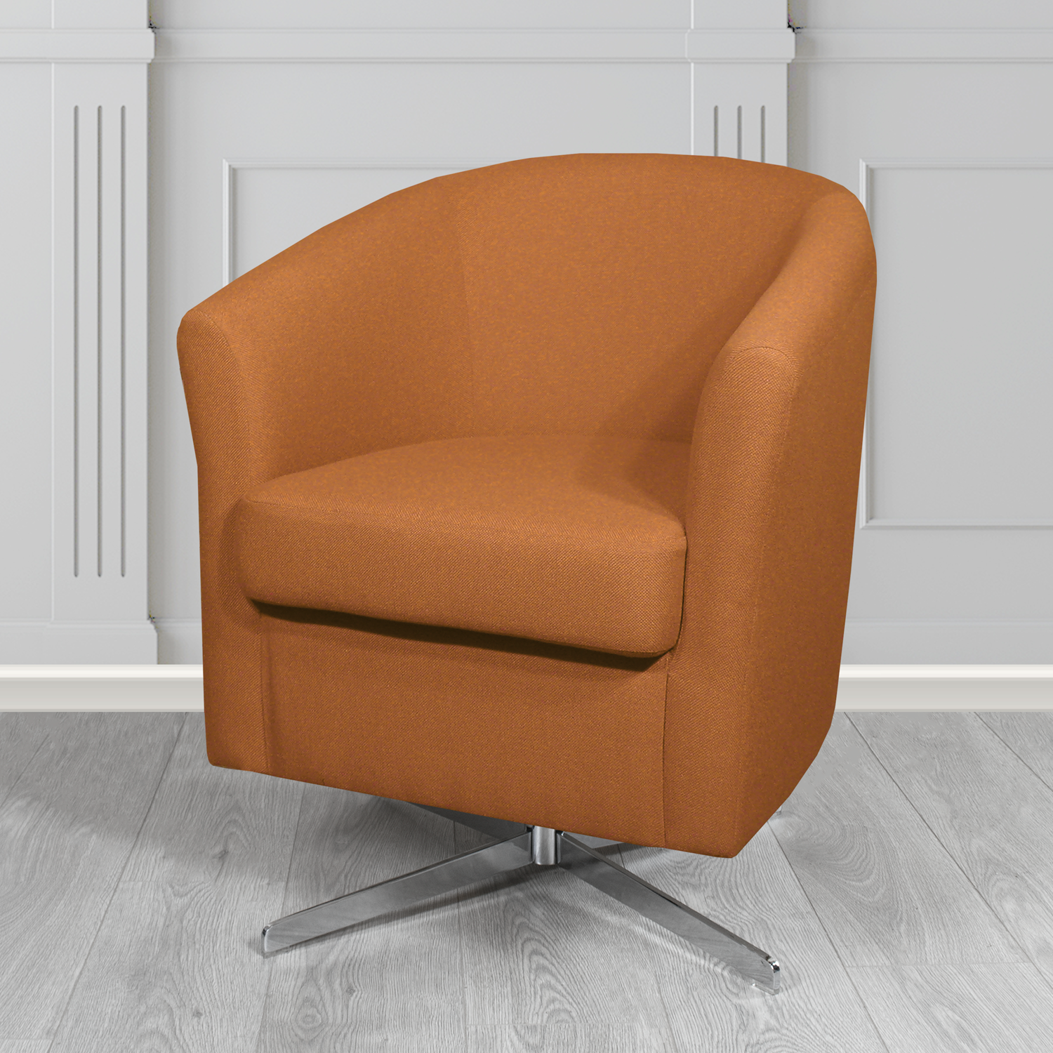 Cannes Swivel Tub Chair in Mainline Plus Crib 5 Fabric