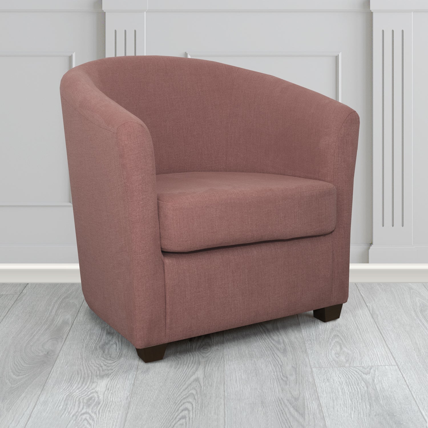 Cannes Tub Chair in Cristina Marrone Moda Linen Crib 5 Fabric