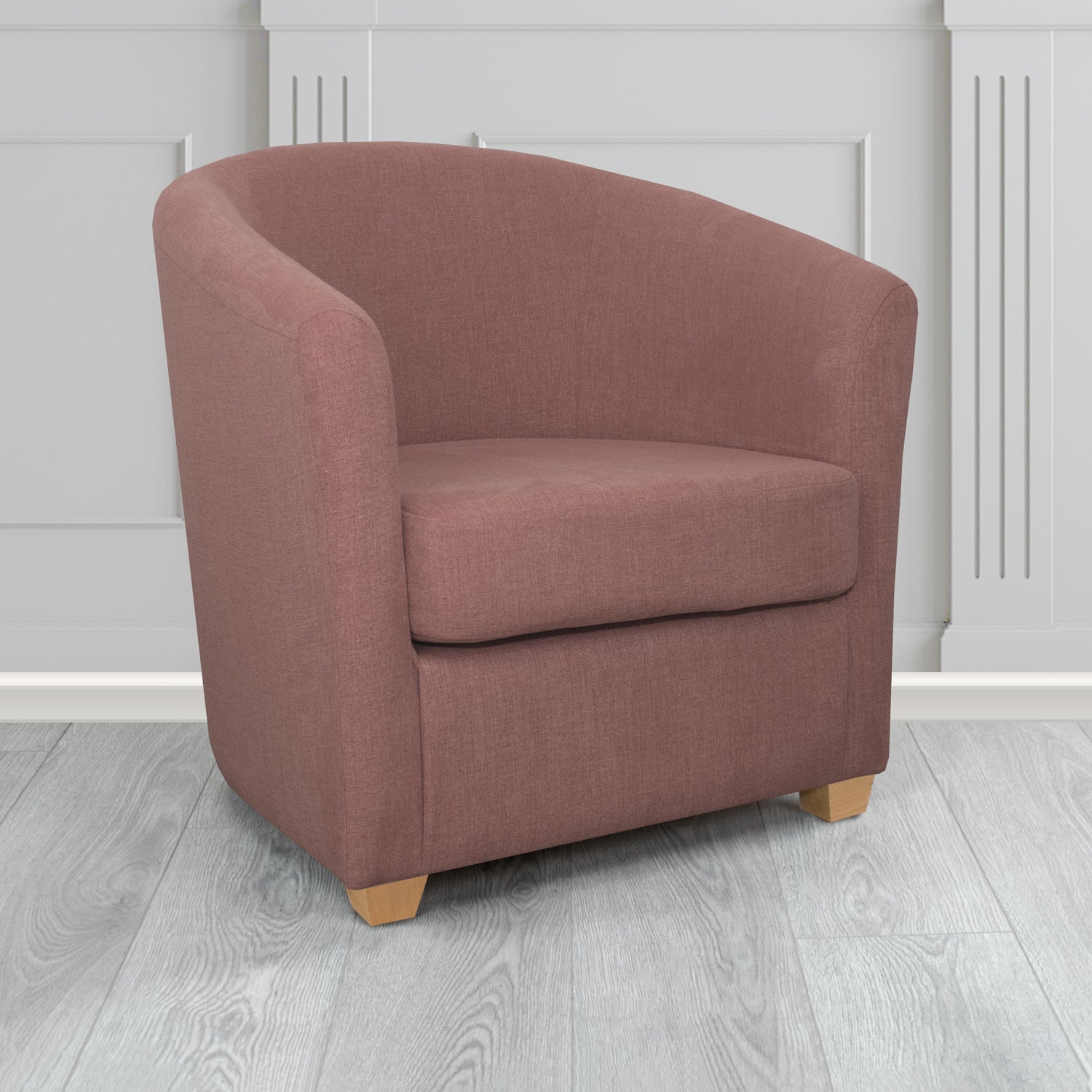 Cannes Tub Chair in Cristina Marrone Moda Linen Crib 5 Fabric
