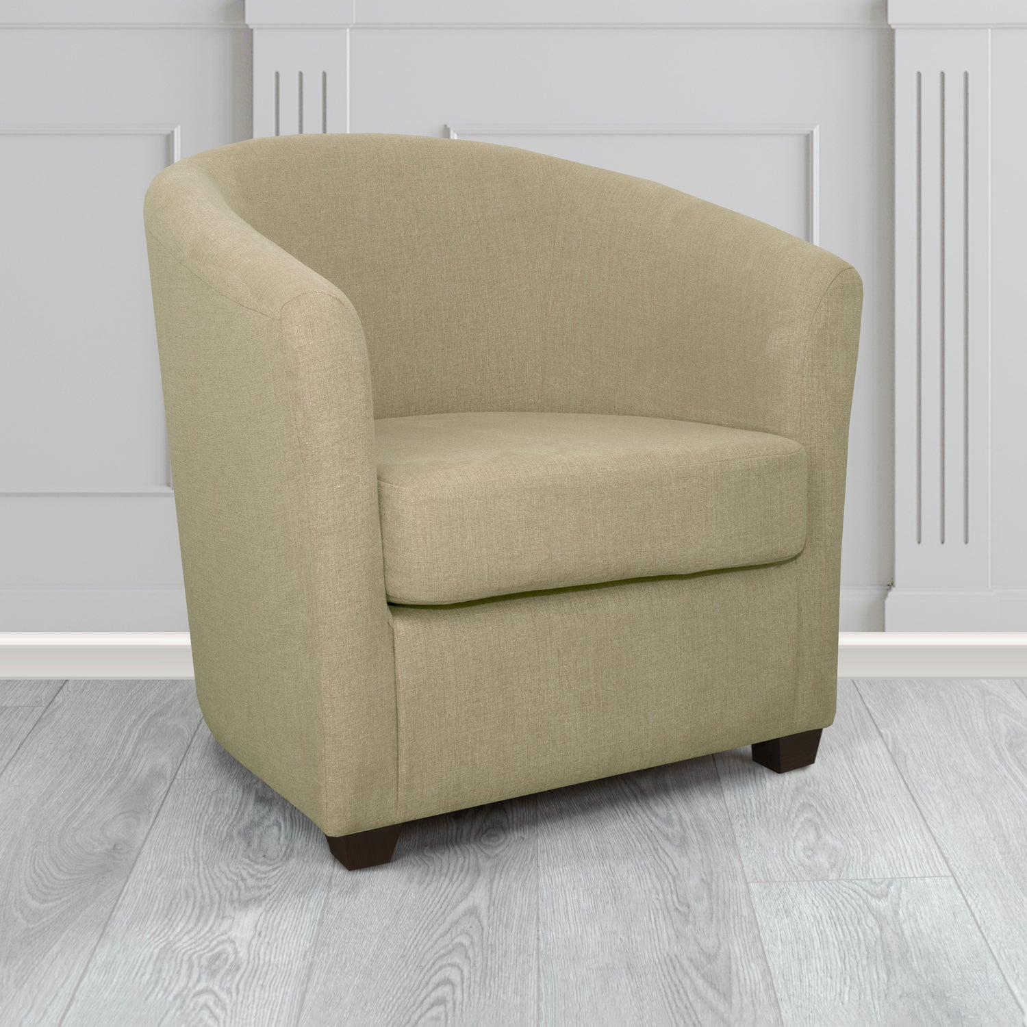 Cannes Tub Chair in Cristina Marrone Moda Linen Crib 5 Fabric