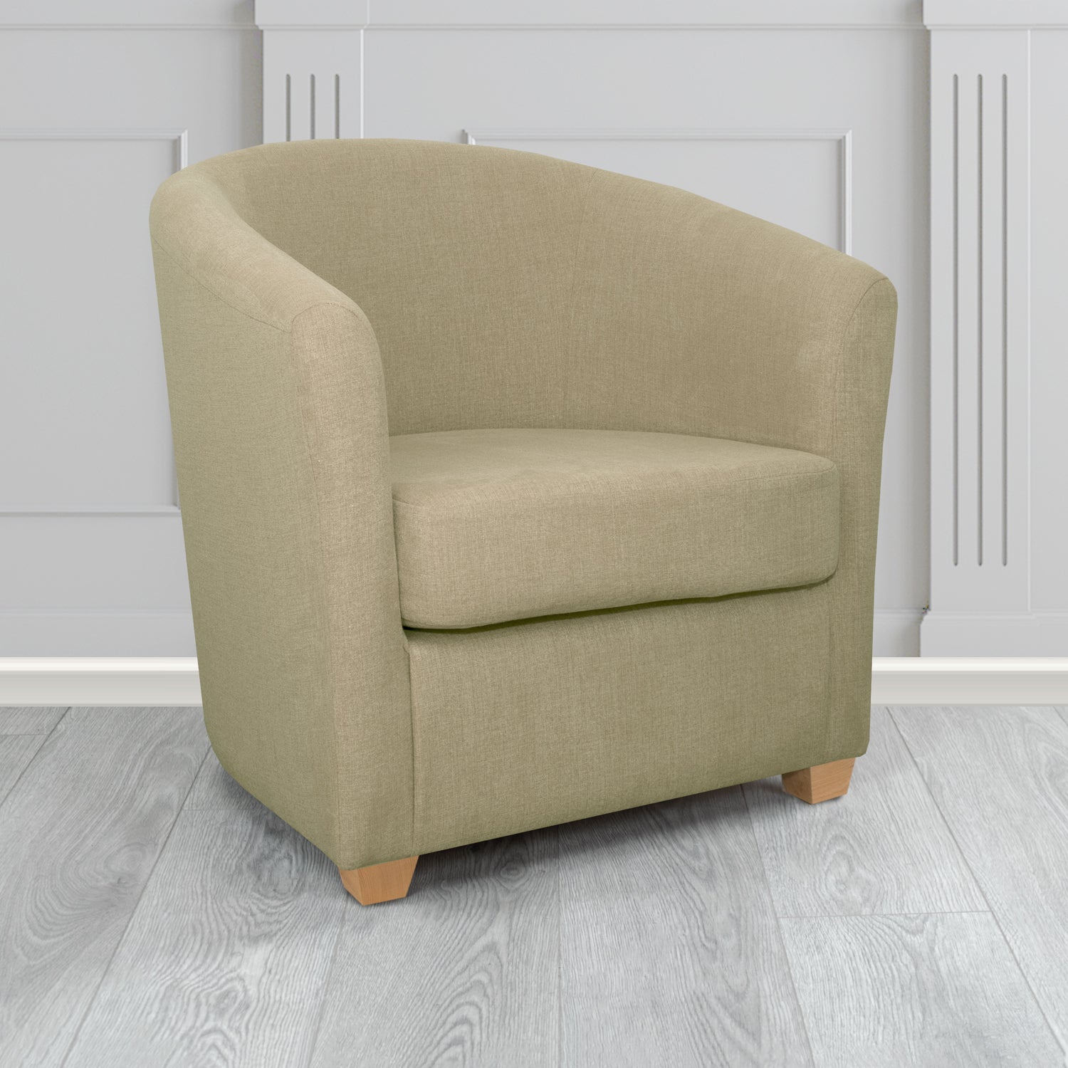 Cannes Tub Chair in Cristina Marrone Moda Linen Crib 5 Fabric