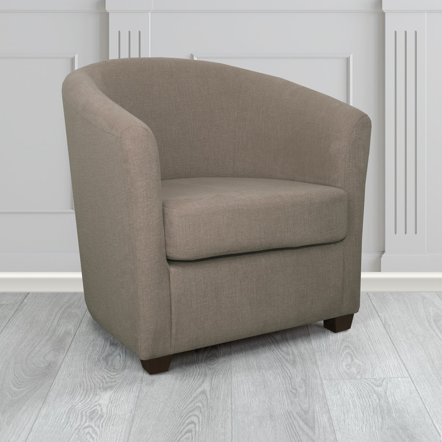 Cannes Tub Chair in Cristina Marrone Moda Linen Crib 5 Fabric