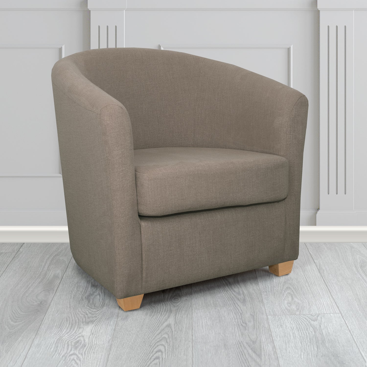 Cannes Tub Chair in Cristina Marrone Moda Linen Crib 5 Fabric