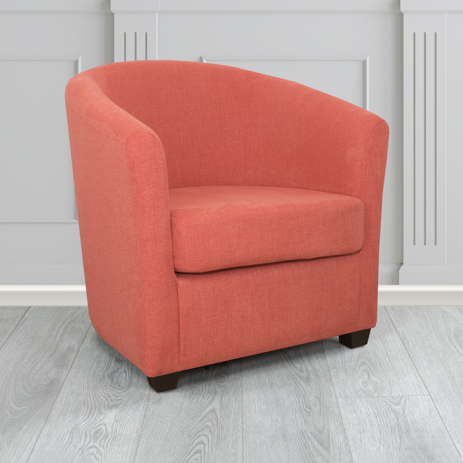 Cannes Tub Chair in Cristina Marrone Moda Linen Crib 5 Fabric