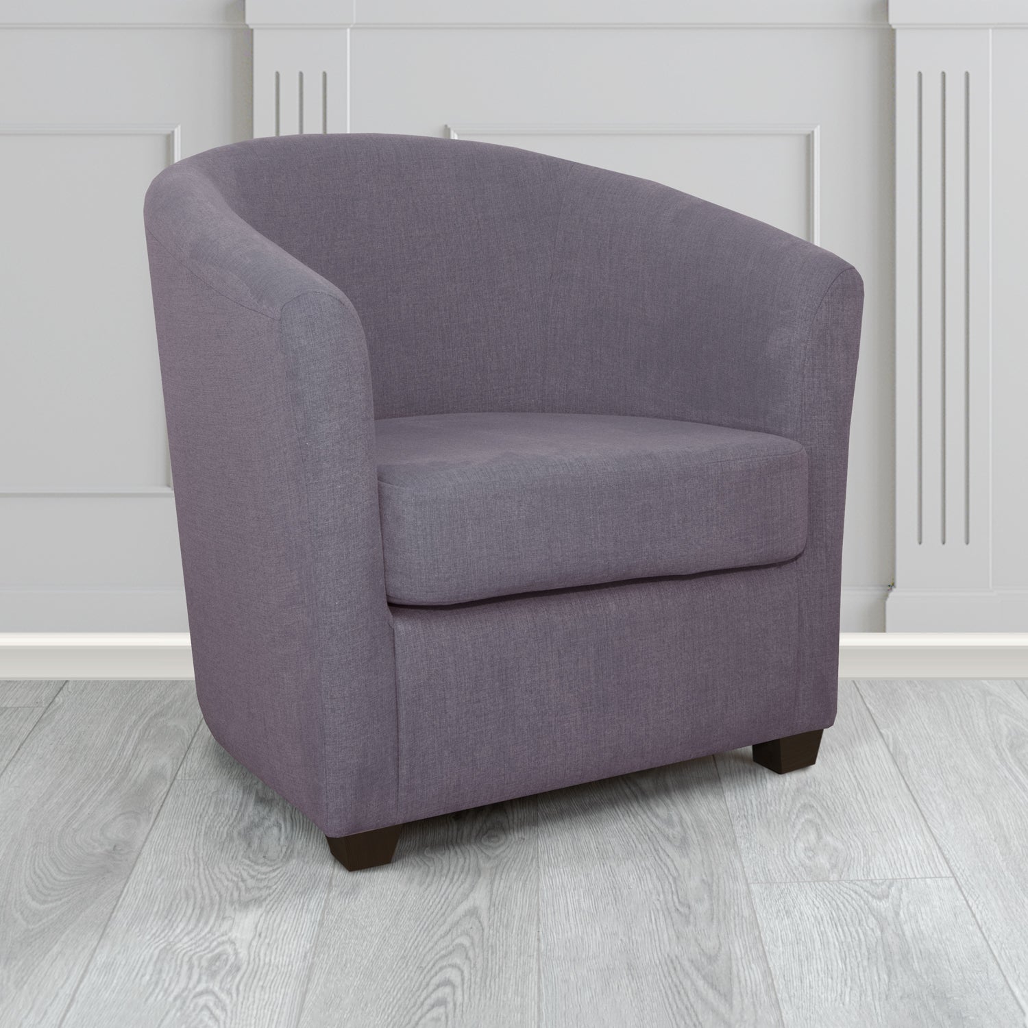 Cannes Tub Chair in Cristina Marrone Moda Linen Crib 5 Fabric