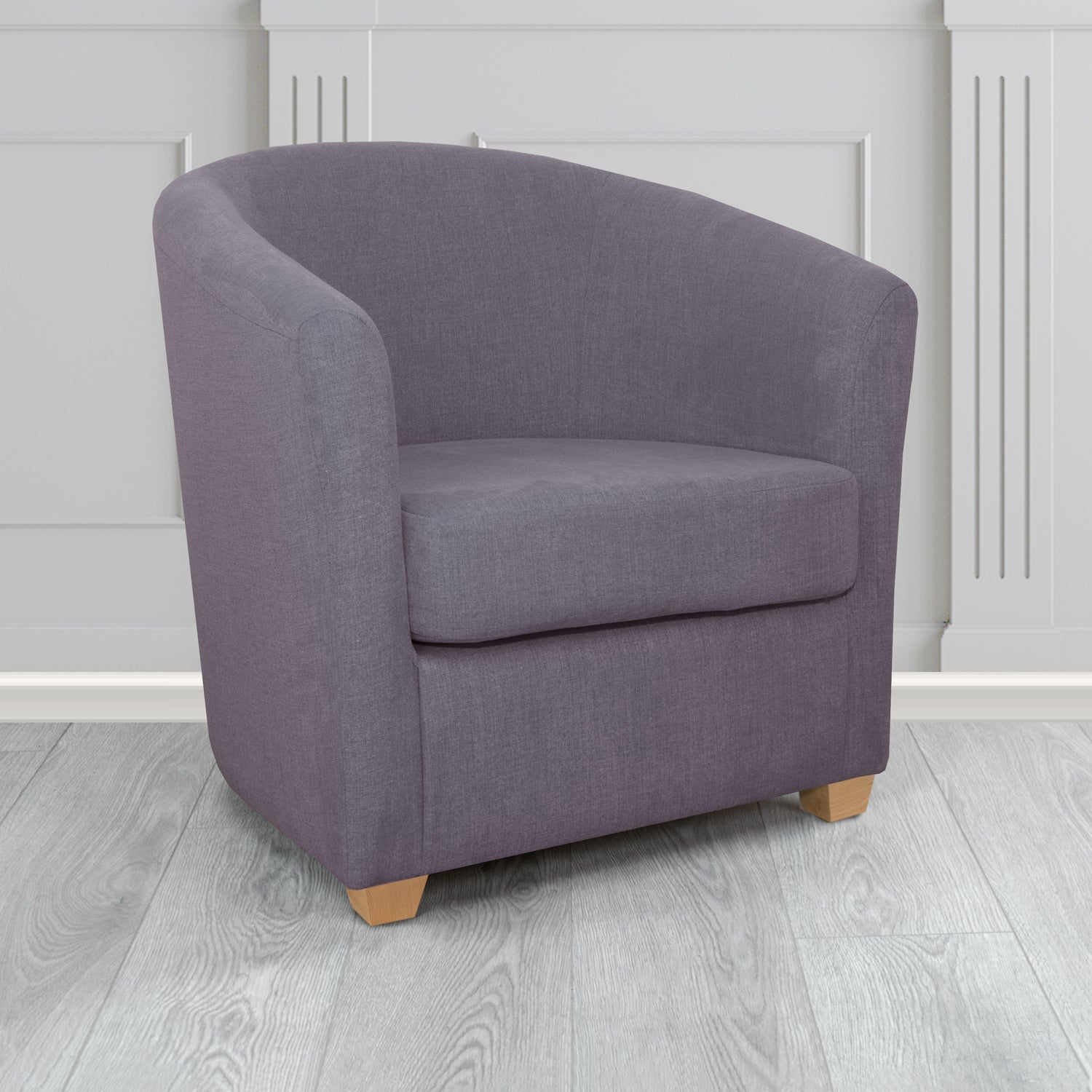 Cannes Tub Chair in Cristina Marrone Moda Linen Crib 5 Fabric