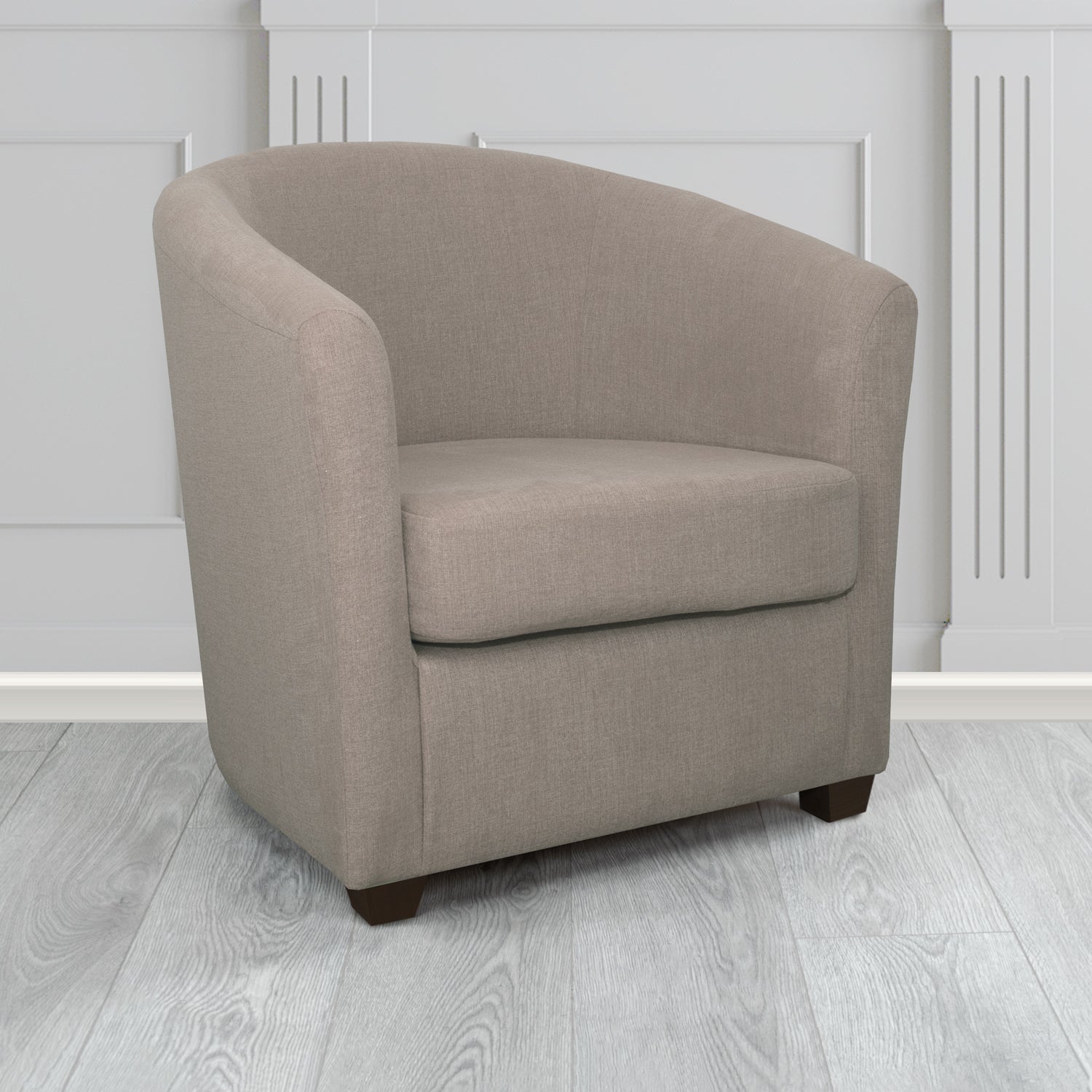 Cannes Tub Chair in Cristina Marrone Moda Linen Crib 5 Fabric
