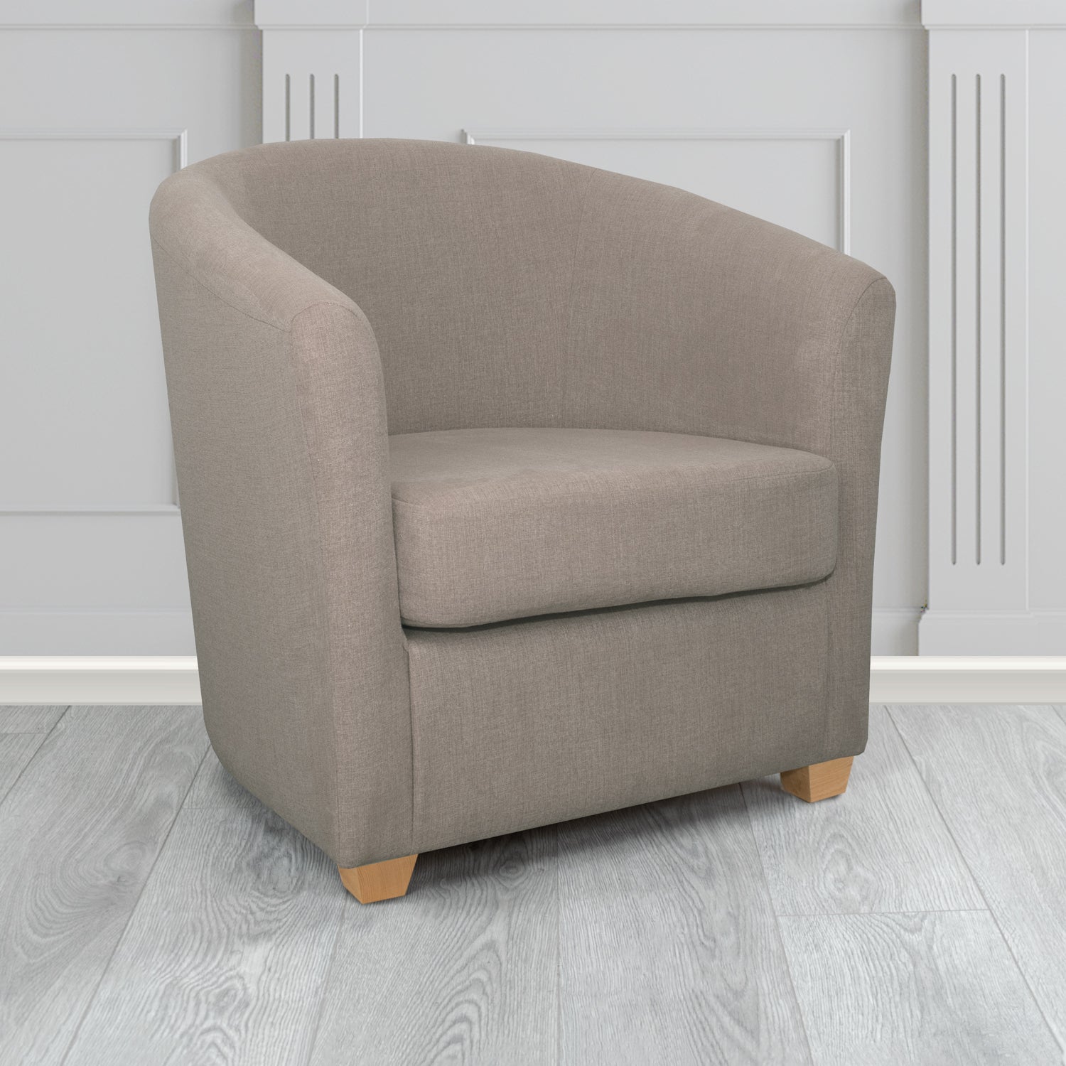 Cannes Tub Chair in Cristina Marrone Moda Linen Crib 5 Fabric
