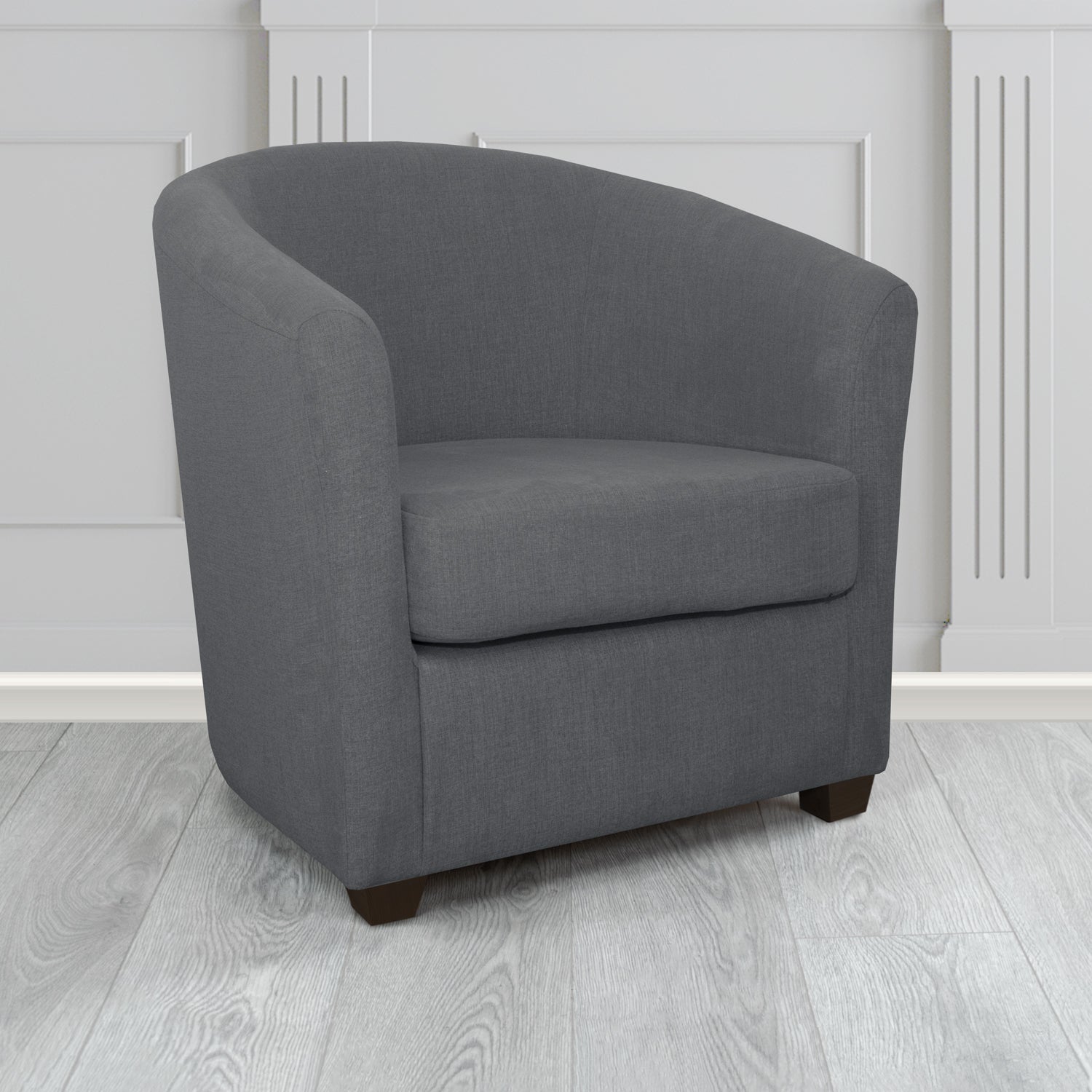 Cannes Tub Chair in Cristina Marrone Moda Linen Crib 5 Fabric