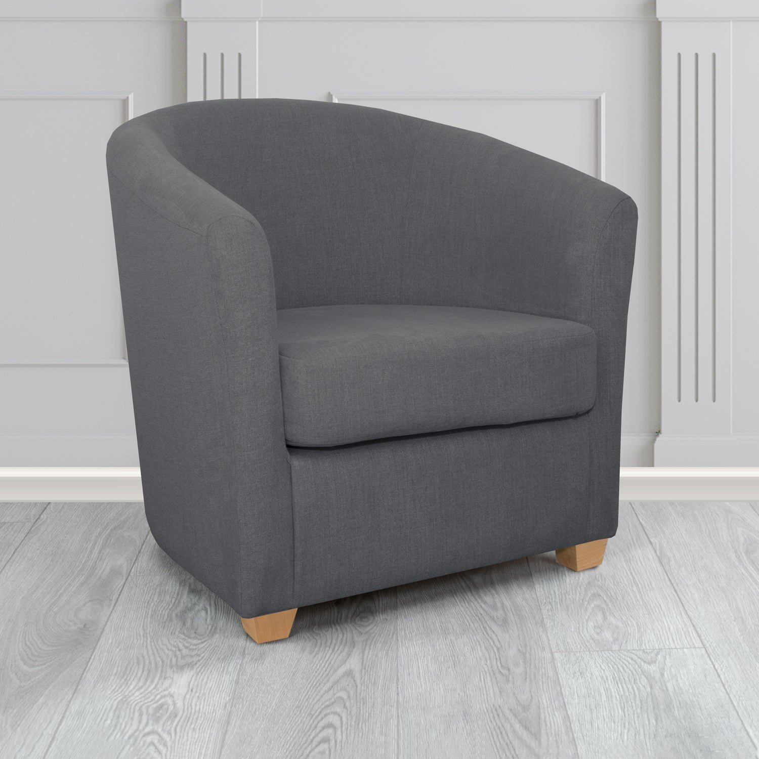 Cannes Tub Chair in Cristina Marrone Moda Linen Crib 5 Fabric