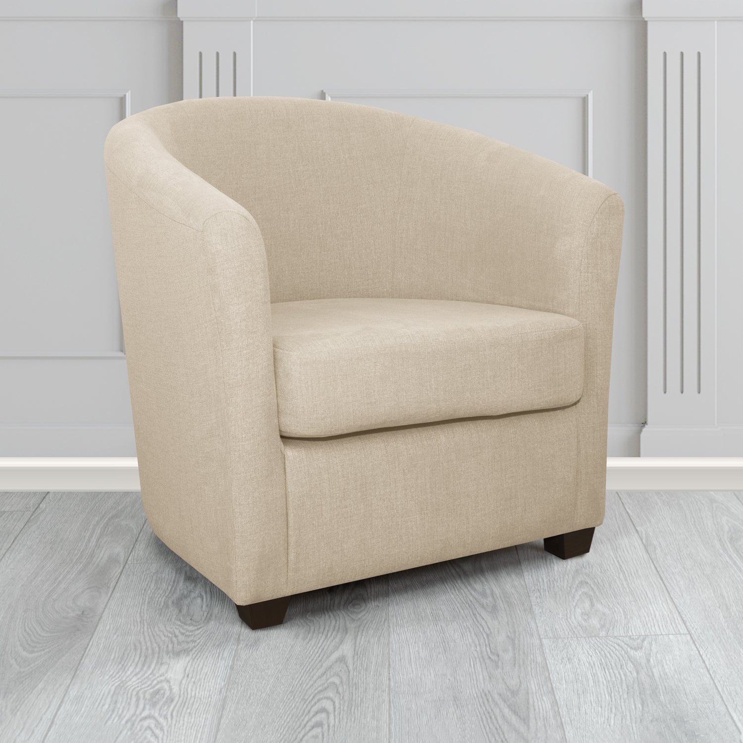 Cannes Tub Chair in Cristina Marrone Moda Linen Crib 5 Fabric
