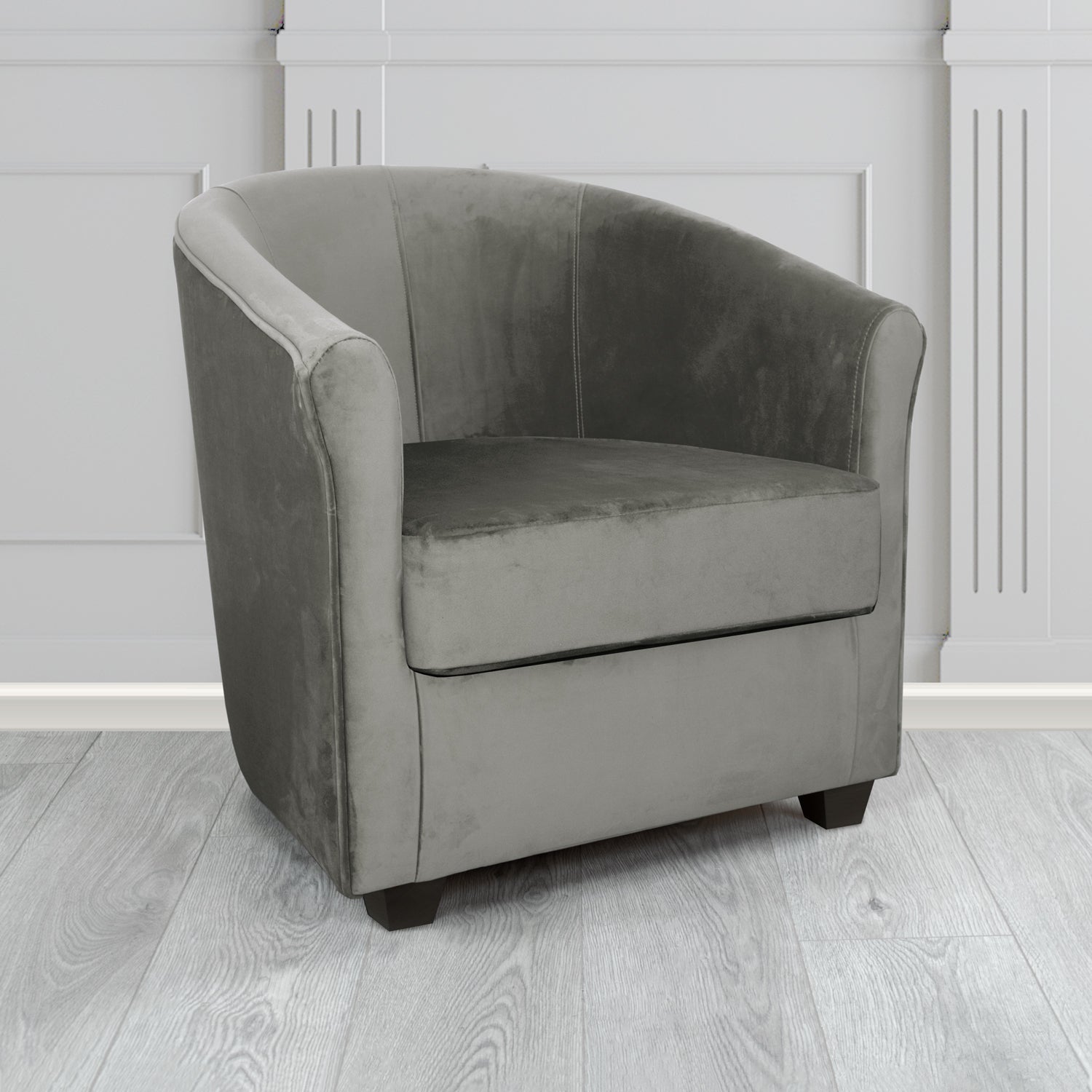 Express Cannes Monaco Charcoal Plush Velvet Fabric Tub Chair (6595453780010)