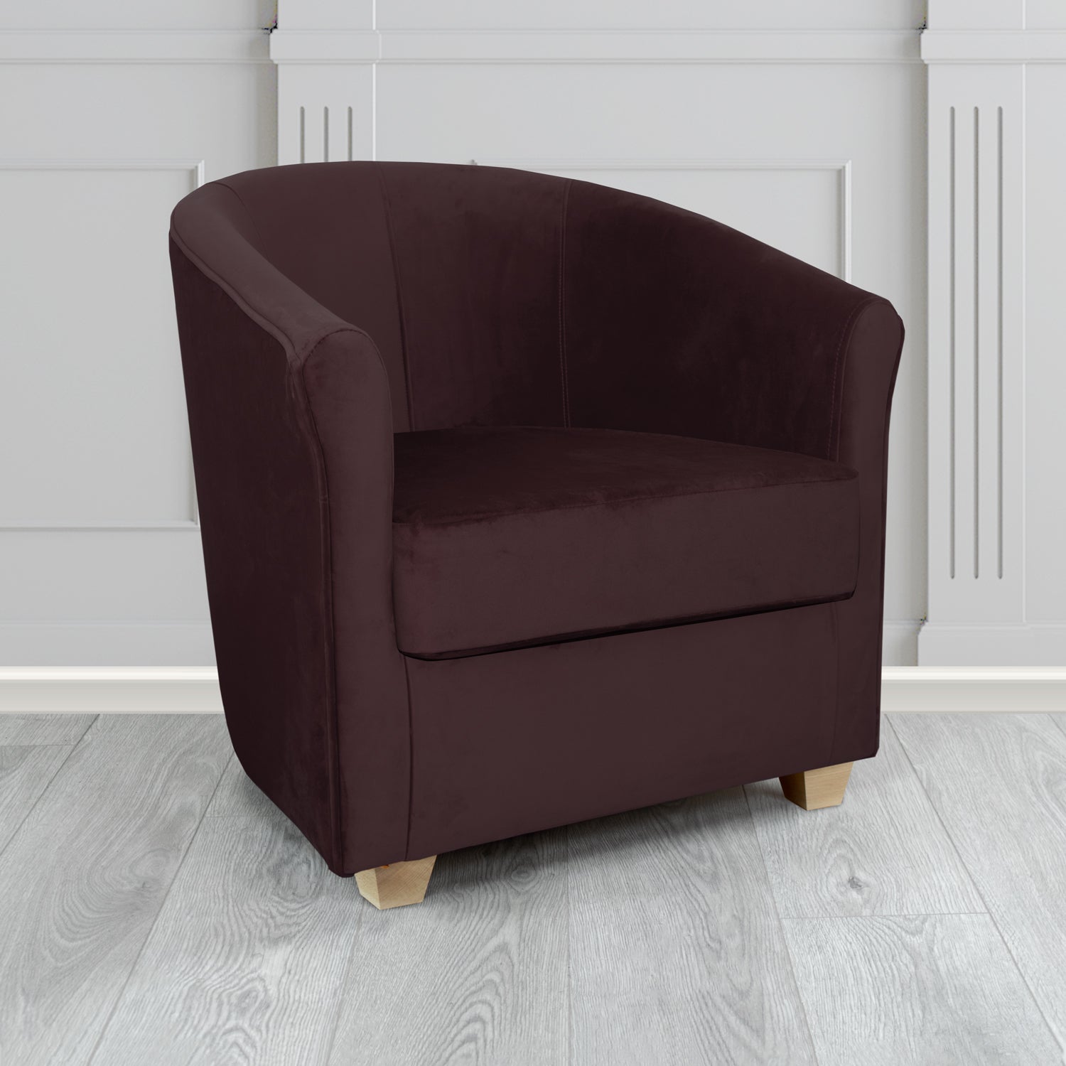 Cannes Tub Chair in Panaz Fabrics Allure Crib 5 Velvet Fabric