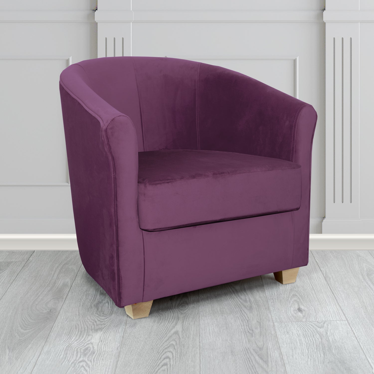 Cannes Tub Chair in Panaz Fabrics Allure Crib 5 Velvet Fabric