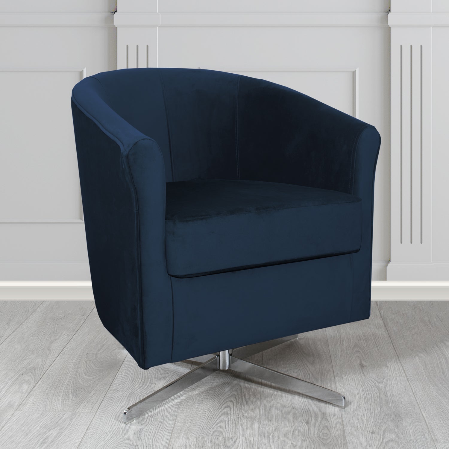 Cannes Swivel Tub Chair in Panaz Fabrics Allure Crib 5 Velvet Fabric