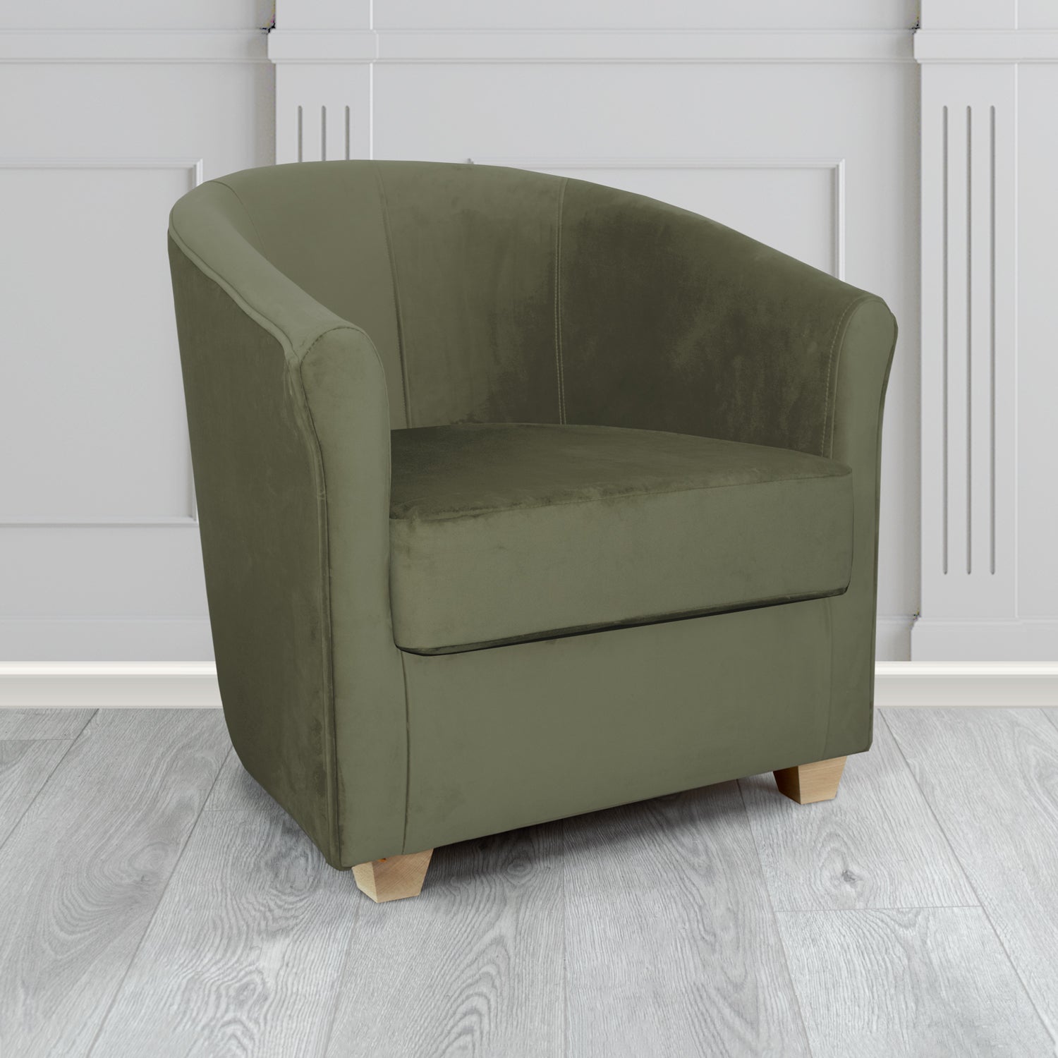 Cannes Tub Chair in Panaz Fabrics Allure Crib 5 Velvet Fabric