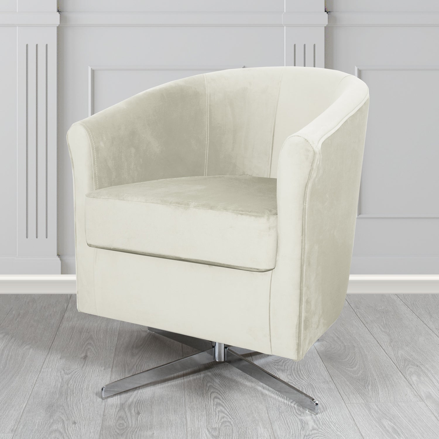 Cannes Swivel Tub Chair in Panaz Fabrics Allure Crib 5 Velvet Fabric