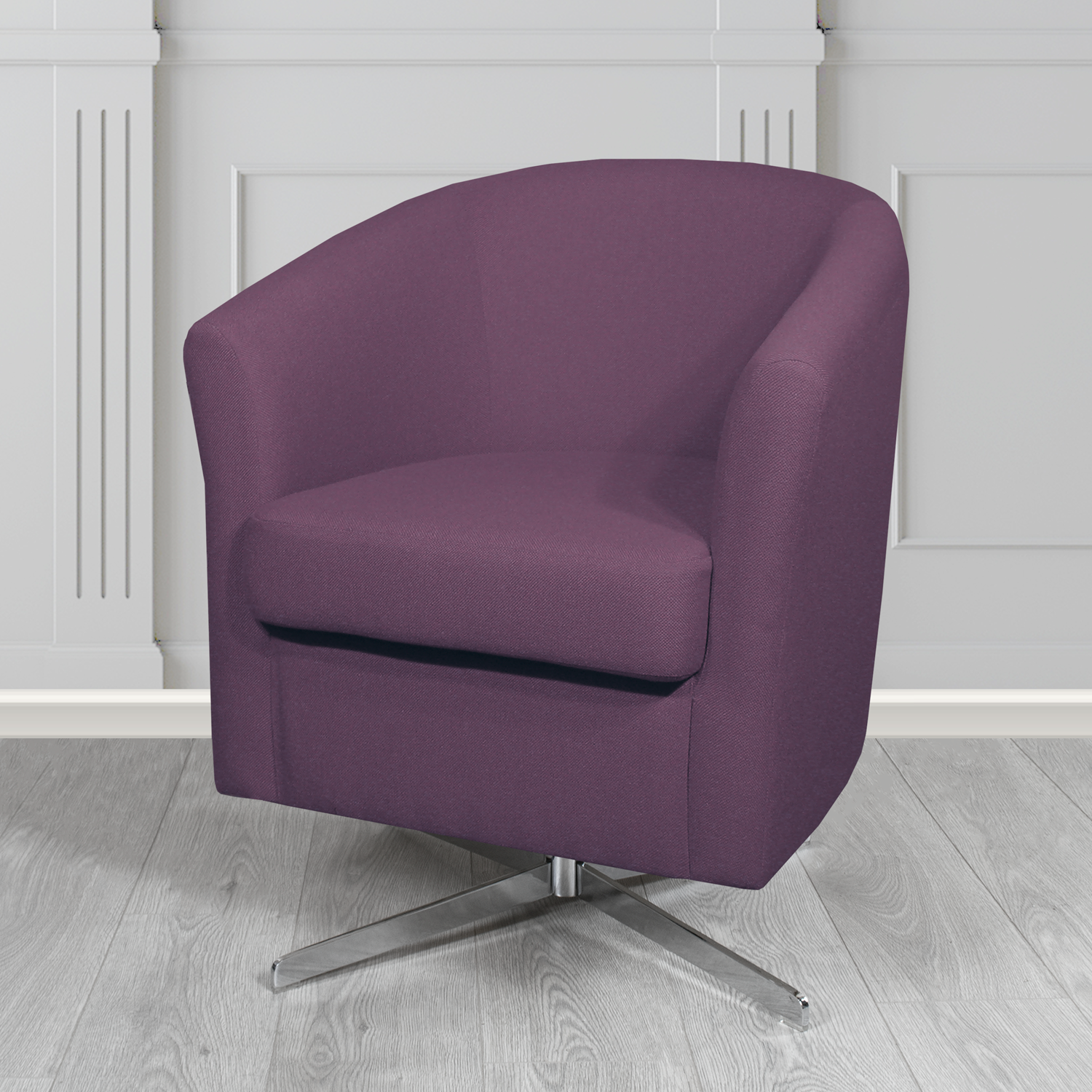 Cannes Swivel Tub Chair in Mainline Plus Crib 5 Fabric