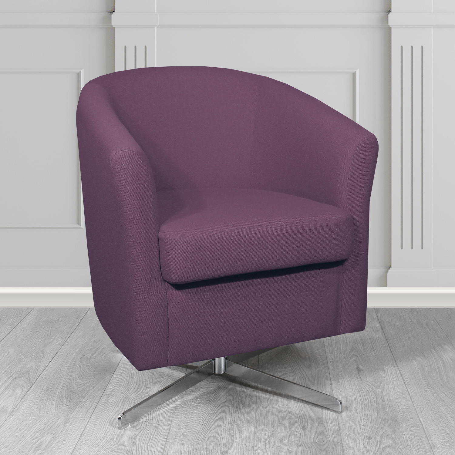 Cannes Swivel Tub Chair in Mainline Plus Crib 5 Fabric