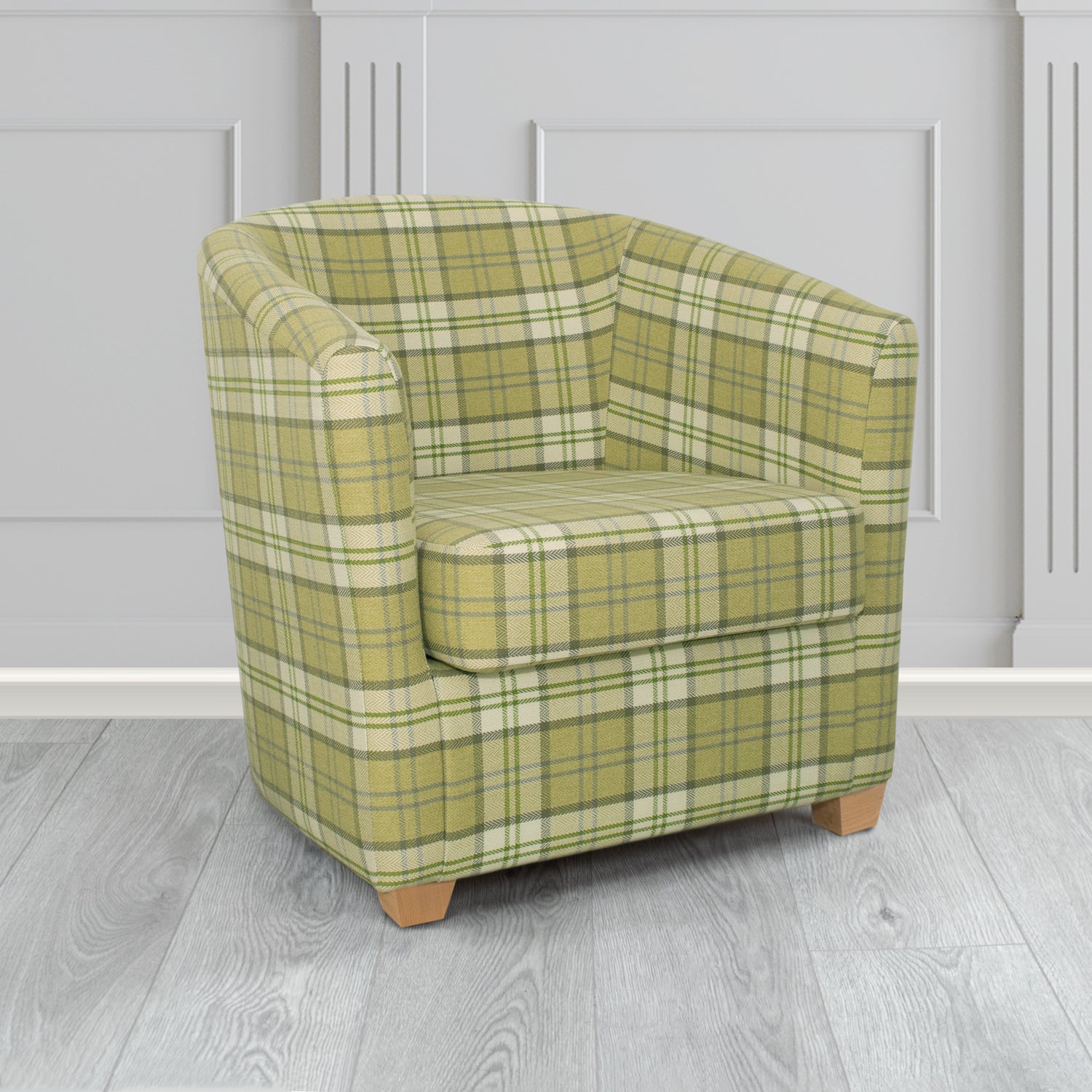 Cannes Tub Chair in Piazza Plaid Crib 5 Tartan Fabric
