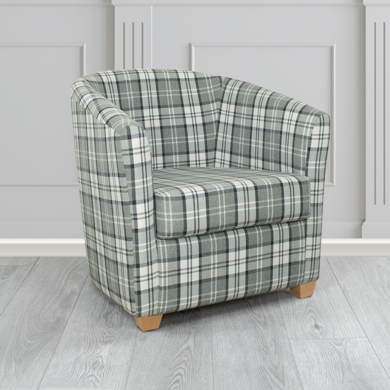 Cannes Tub Chair in Piazza Plaid Crib 5 Tartan Fabric