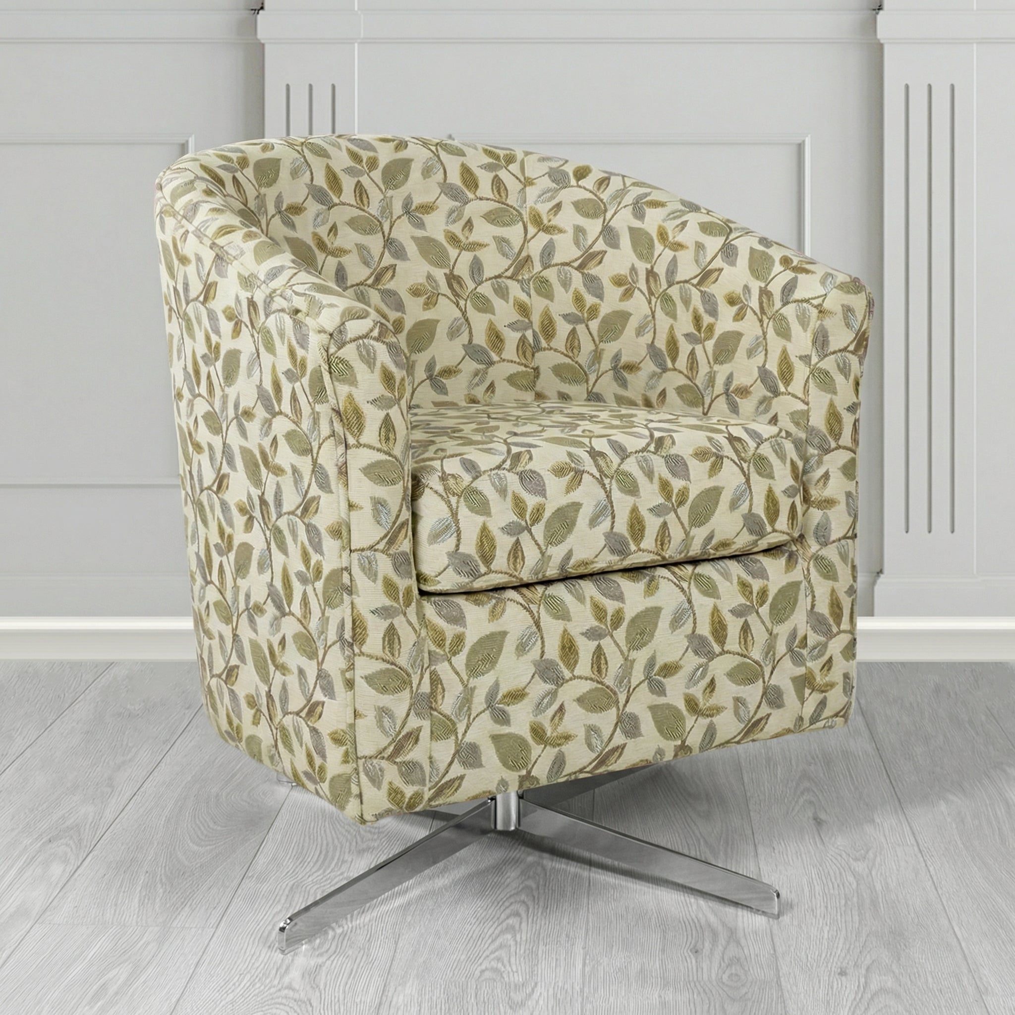 Cannes Swivel Tub Chair in Porter and Stone Vercelli Floral Fabric