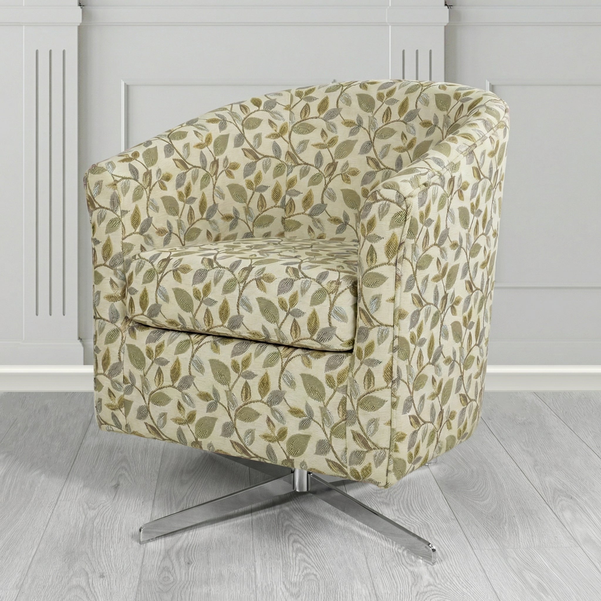 Cannes Swivel Tub Chair in Porter and Stone Vercelli Floral Fabric