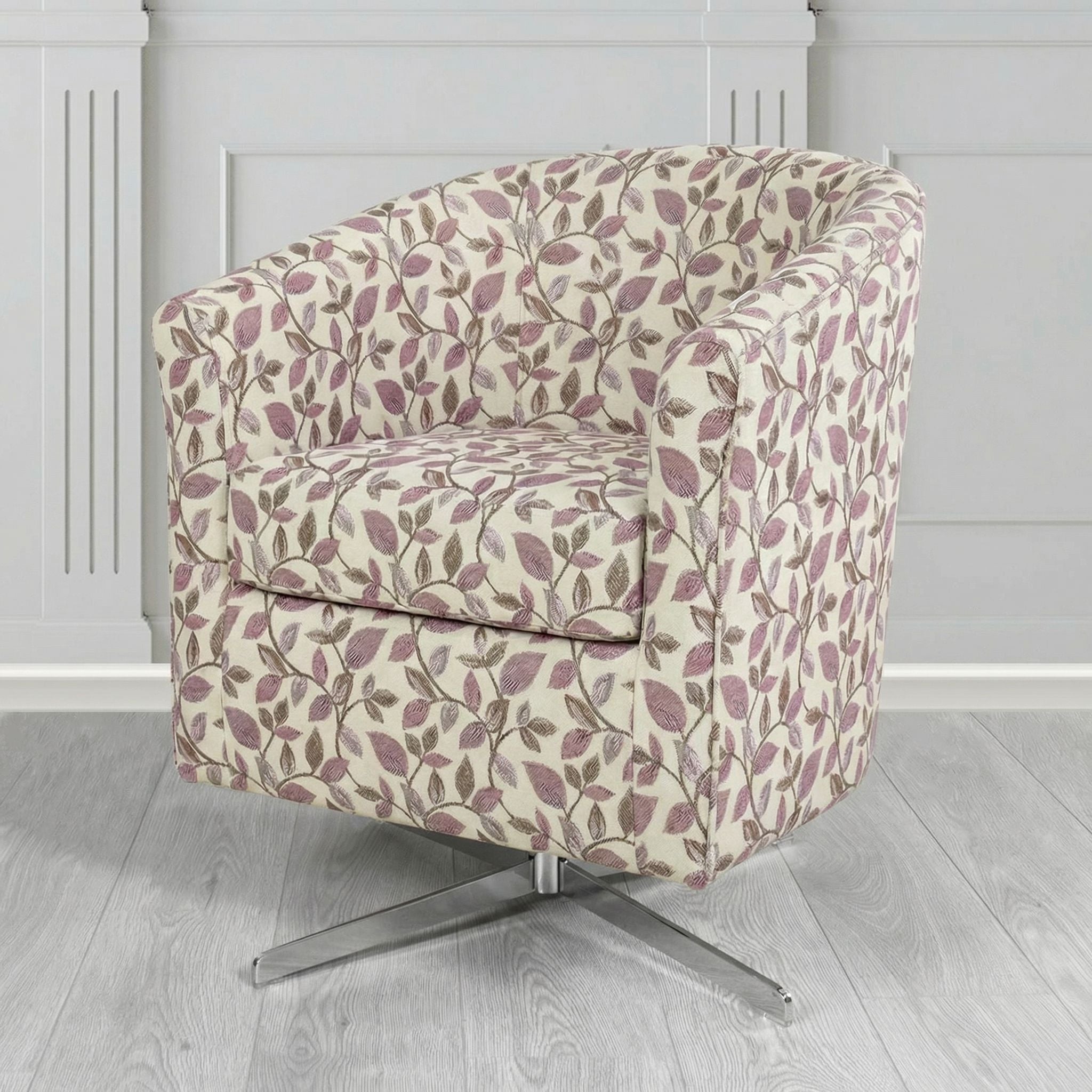 Cannes Swivel Tub Chair in Porter and Stone Vercelli Floral Fabric