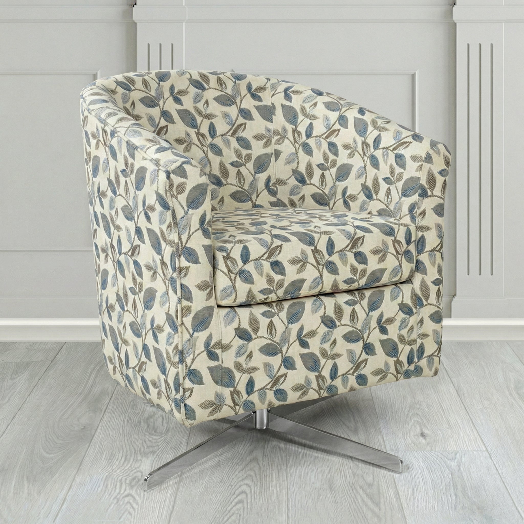 Cannes Swivel Tub Chair in Porter and Stone Vercelli Floral Fabric