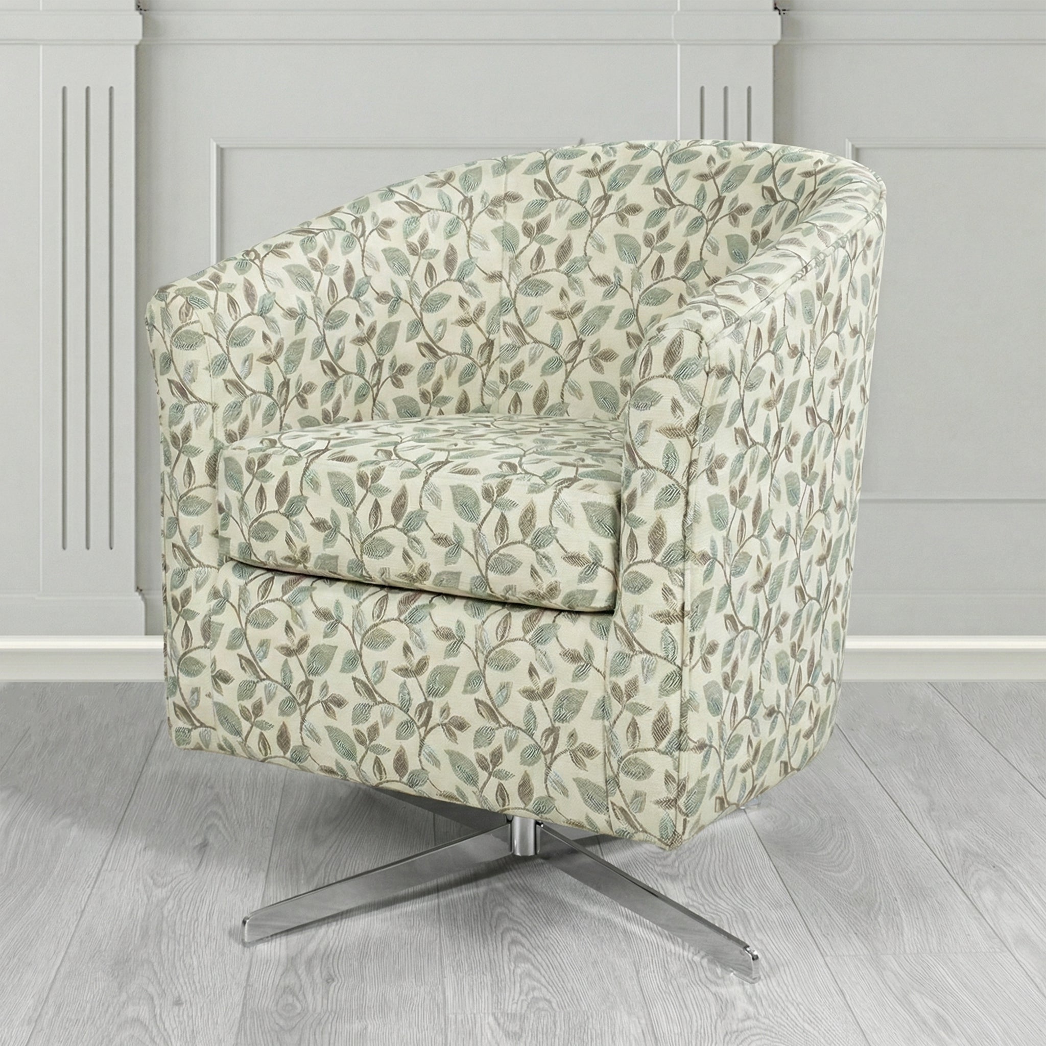 Cannes Swivel Tub Chair in Porter and Stone Vercelli Floral Fabric