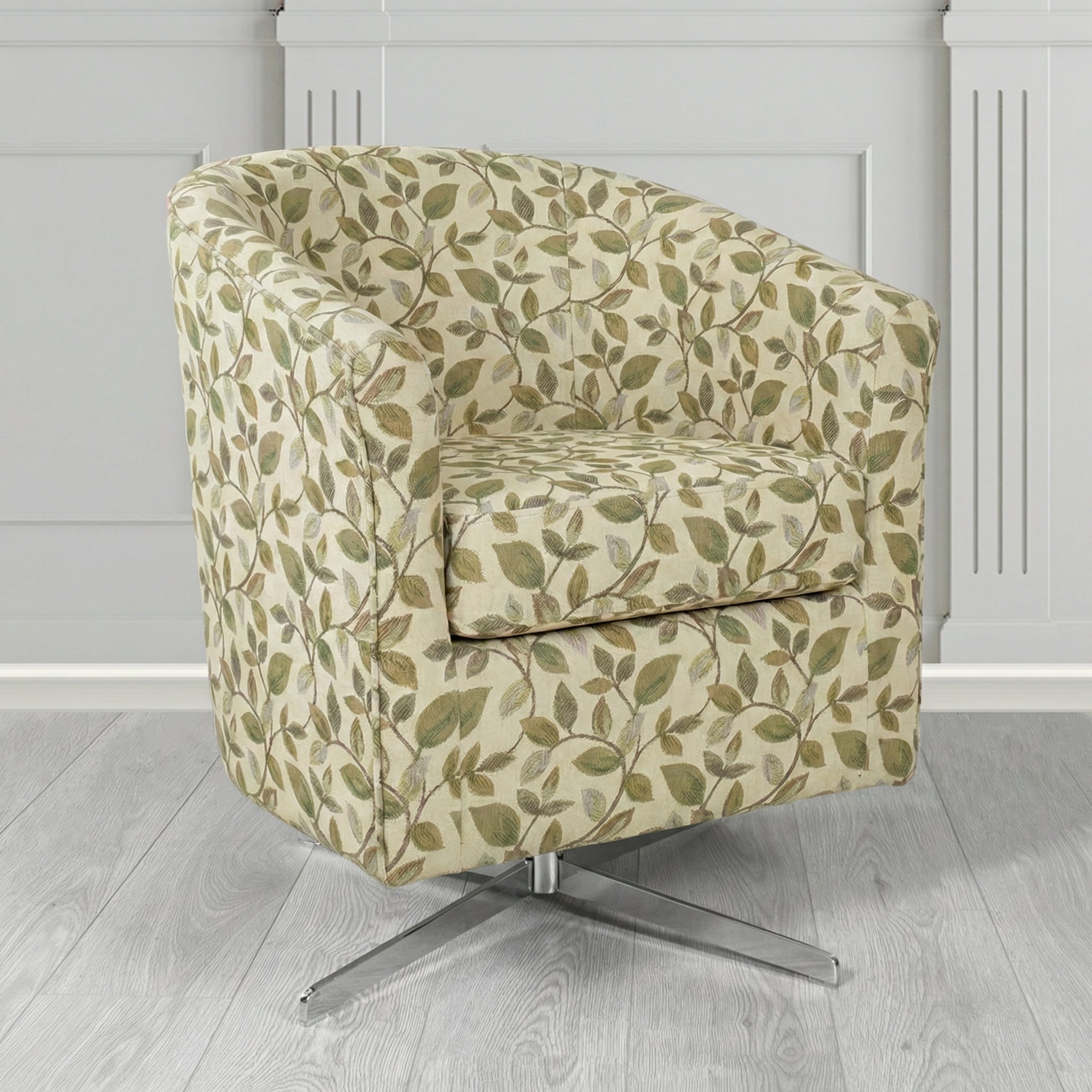 Cannes Swivel Tub Chair in Porter and Stone Vercelli Floral Fabric