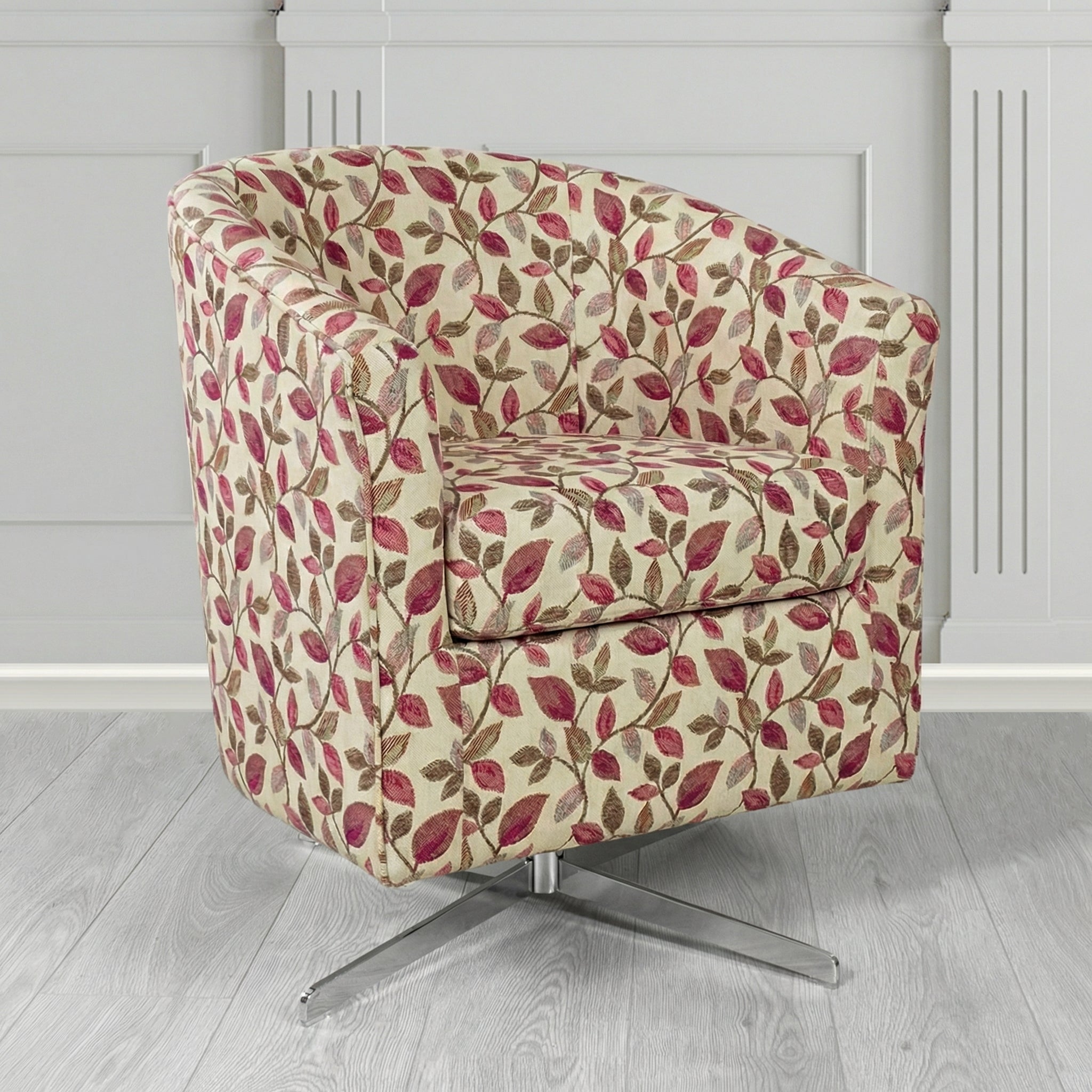 Cannes Swivel Tub Chair in Porter and Stone Vercelli Floral Fabric