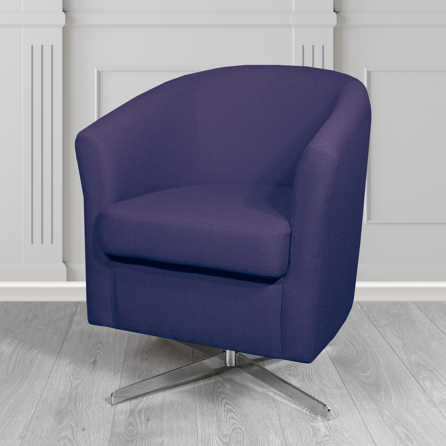 Cannes Swivel Tub Chair in Mainline Plus Crib 5 Fabric