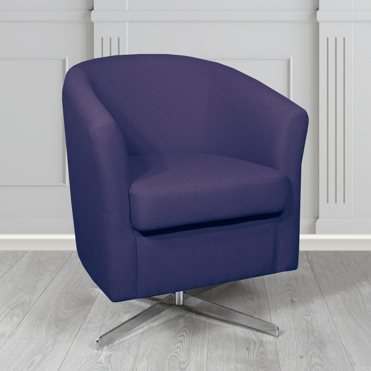 Cannes Swivel Tub Chair in Mainline Plus Crib 5 Fabric