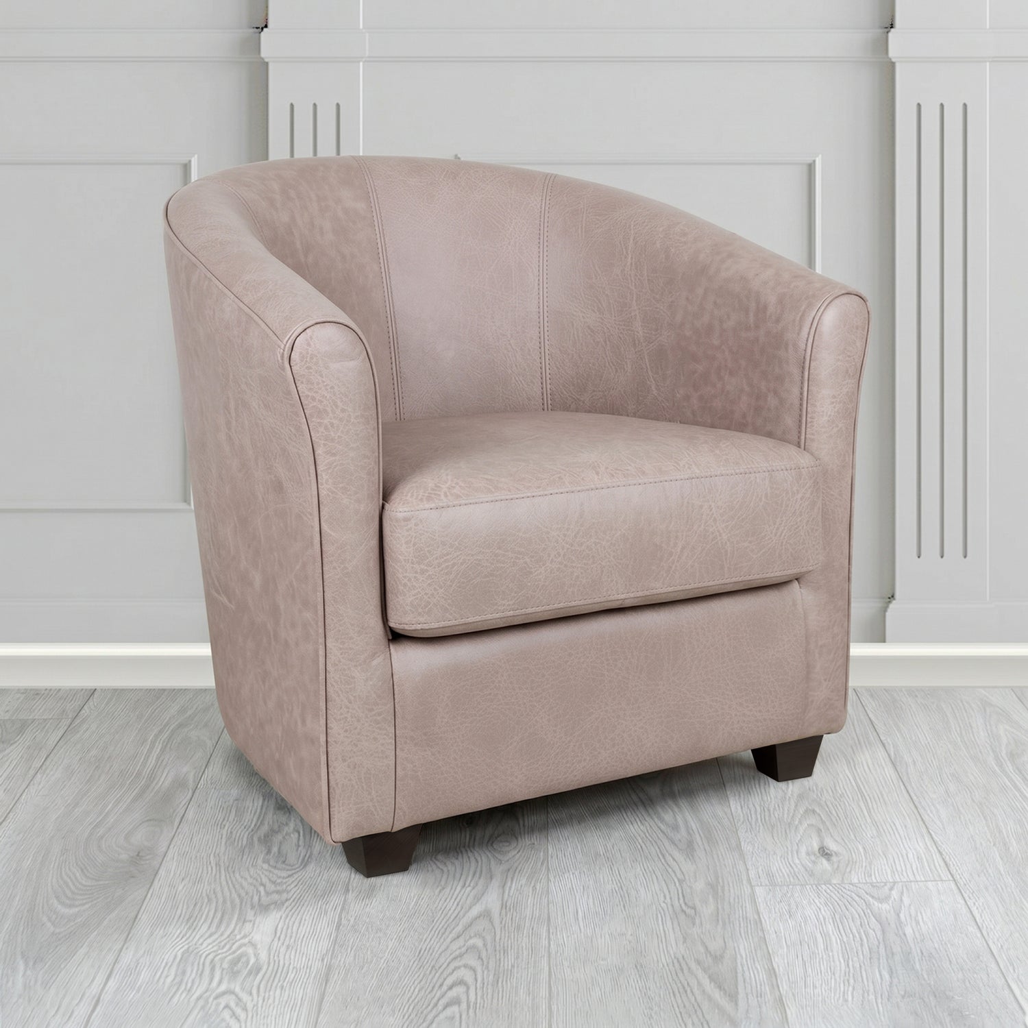 Cannes Tub Chair in Crest Leather Saloon Semi-Aniline Crib 5 Genuine Leather