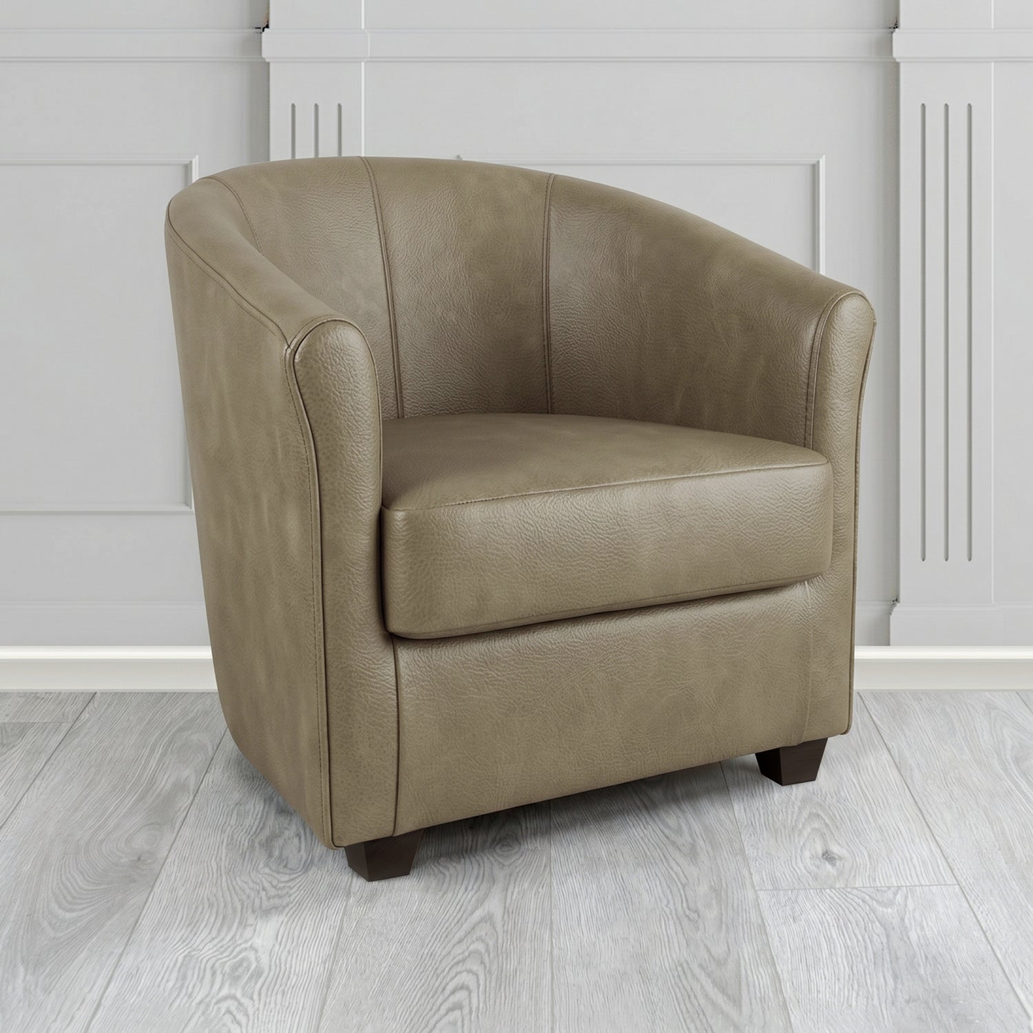 Cannes Tub Chair in Crest Leather Saloon Semi-Aniline Crib 5 Genuine Leather
