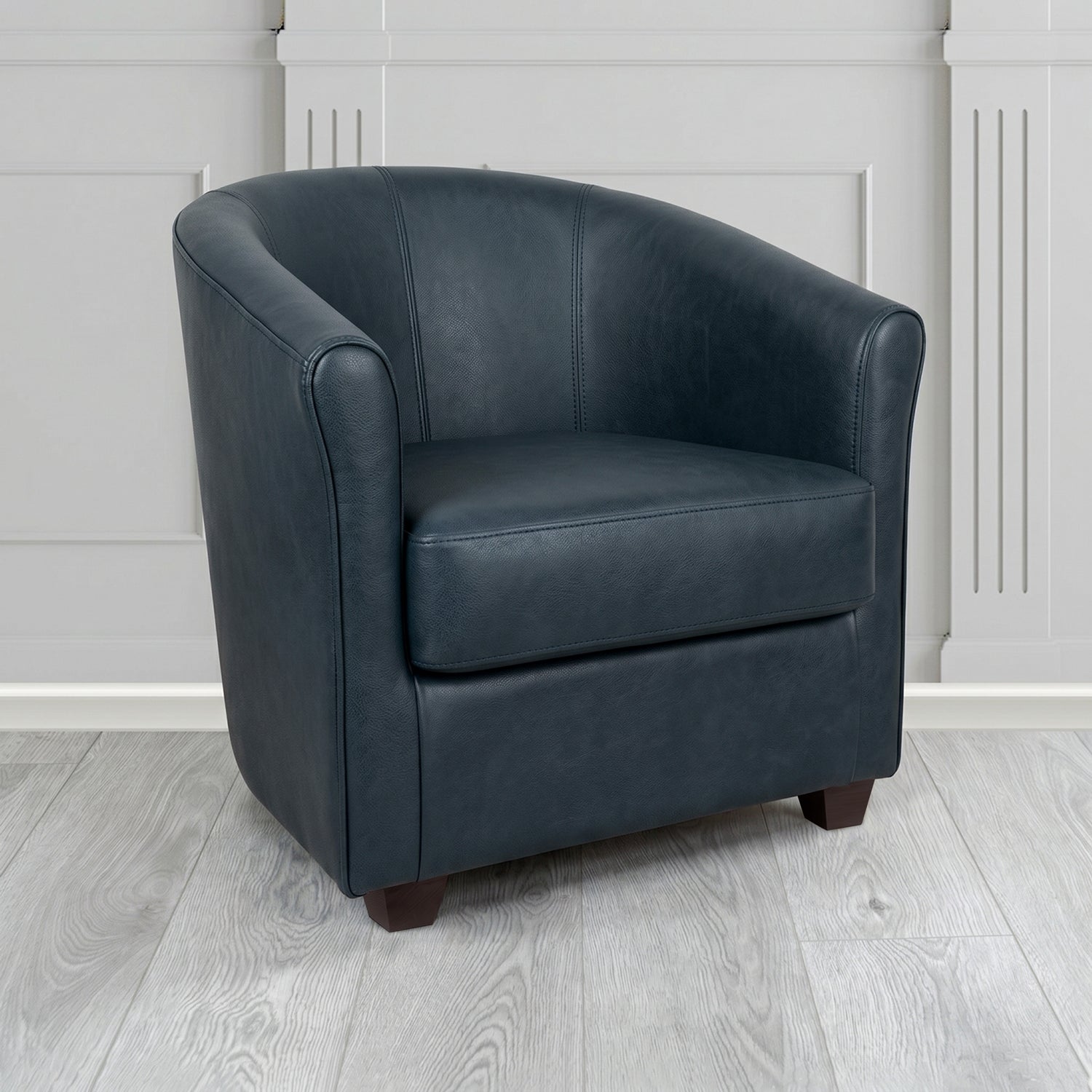 Cannes Tub Chair in Crest Leather Saloon Semi-Aniline Crib 5 Genuine Leather