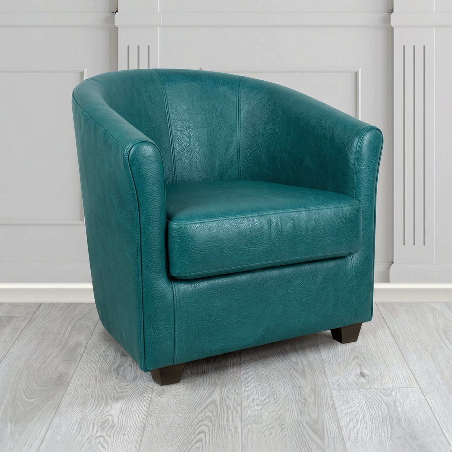 Cannes Tub Chair in Crest Leather Saloon Semi-Aniline Crib 5 Genuine Leather
