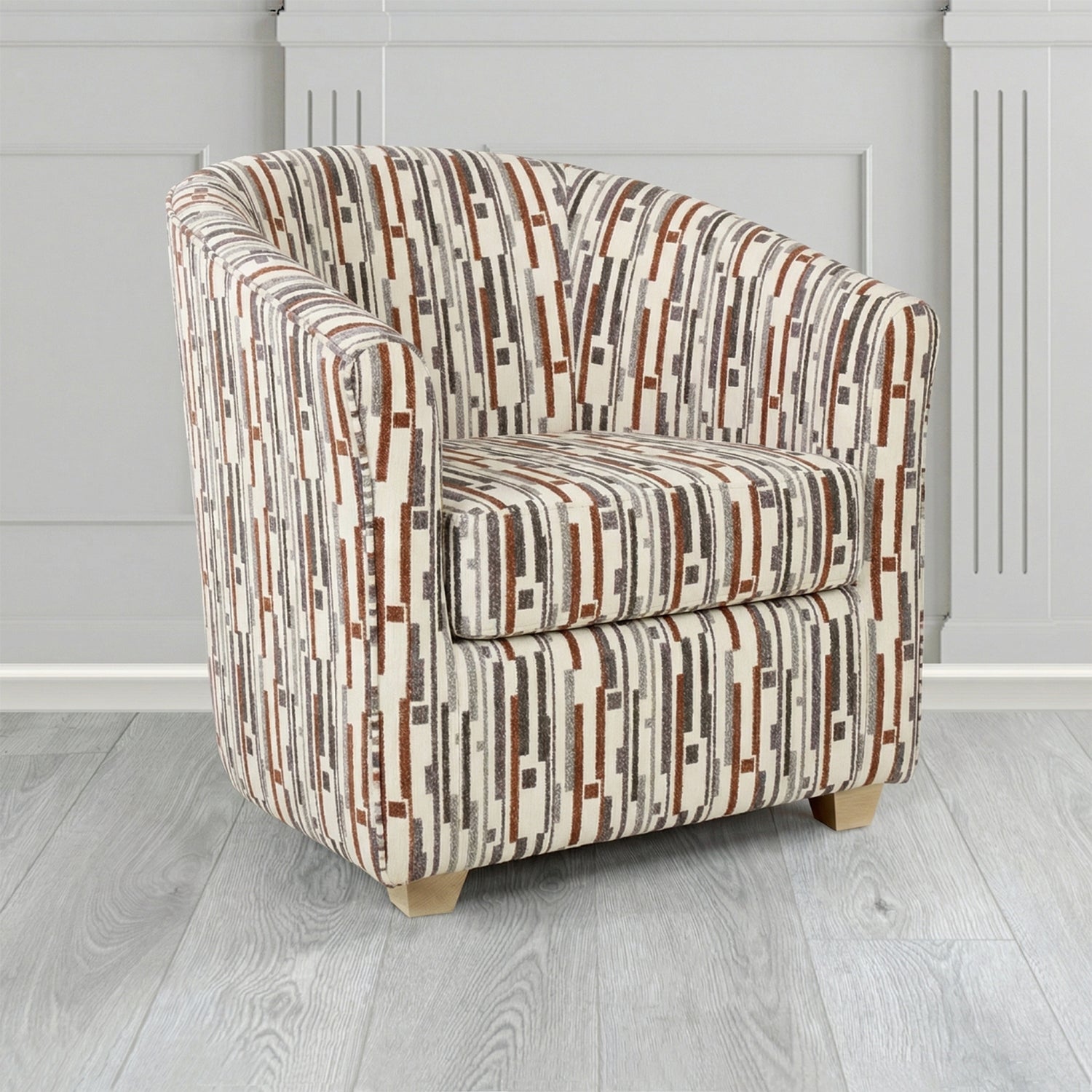 Cannes Tub Chair in Fryett's Santos Stripe Fabric