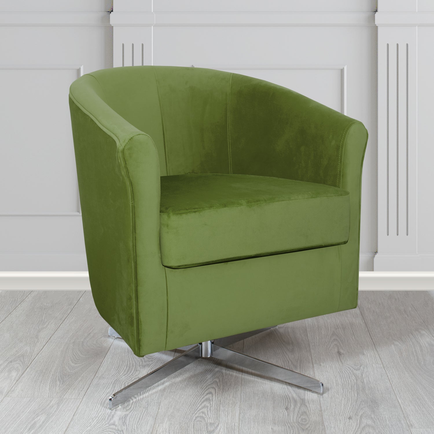 Cannes Swivel Tub Chair in Sapore Velvet Fabric