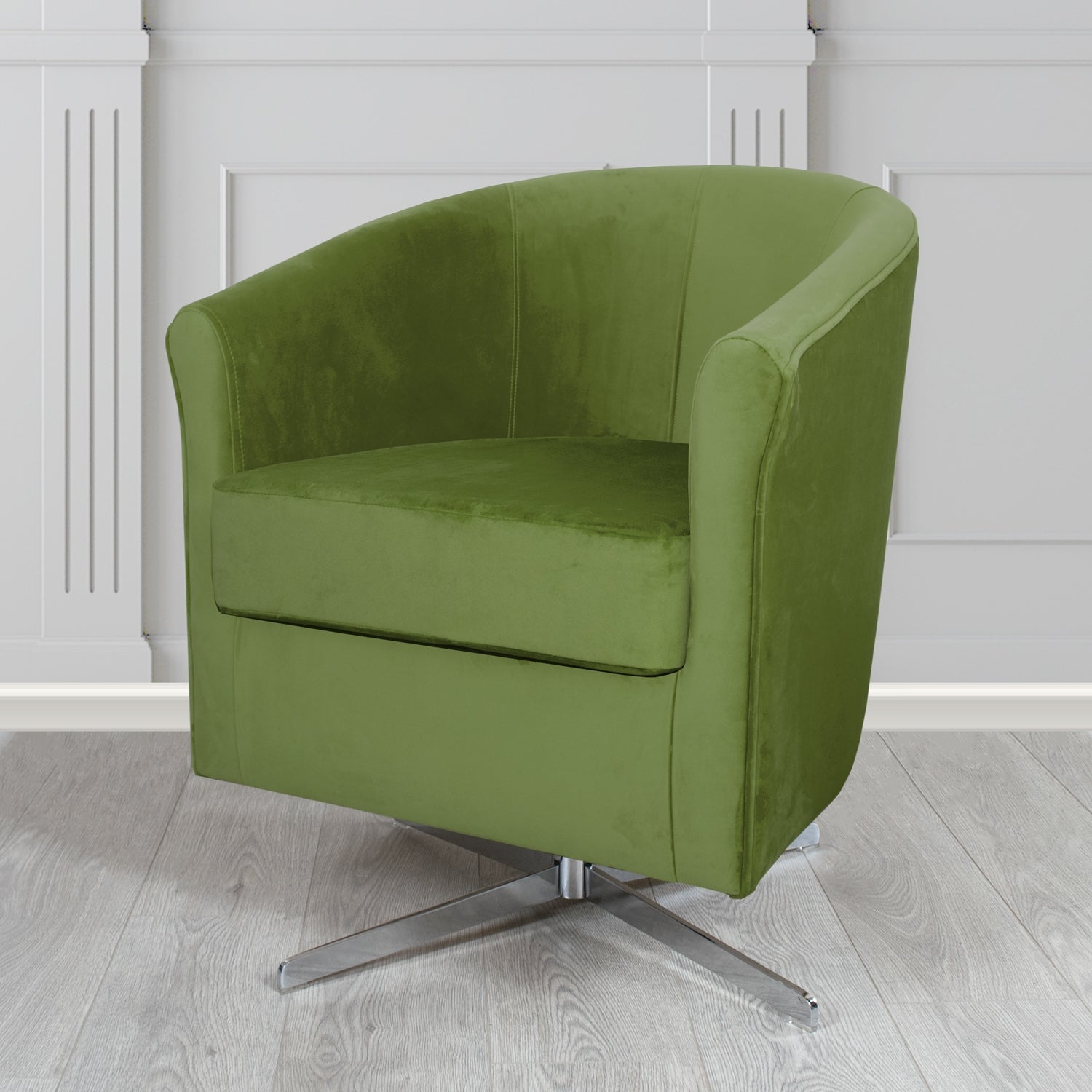 Cannes Swivel Tub Chair in Sapore Velvet Fabric